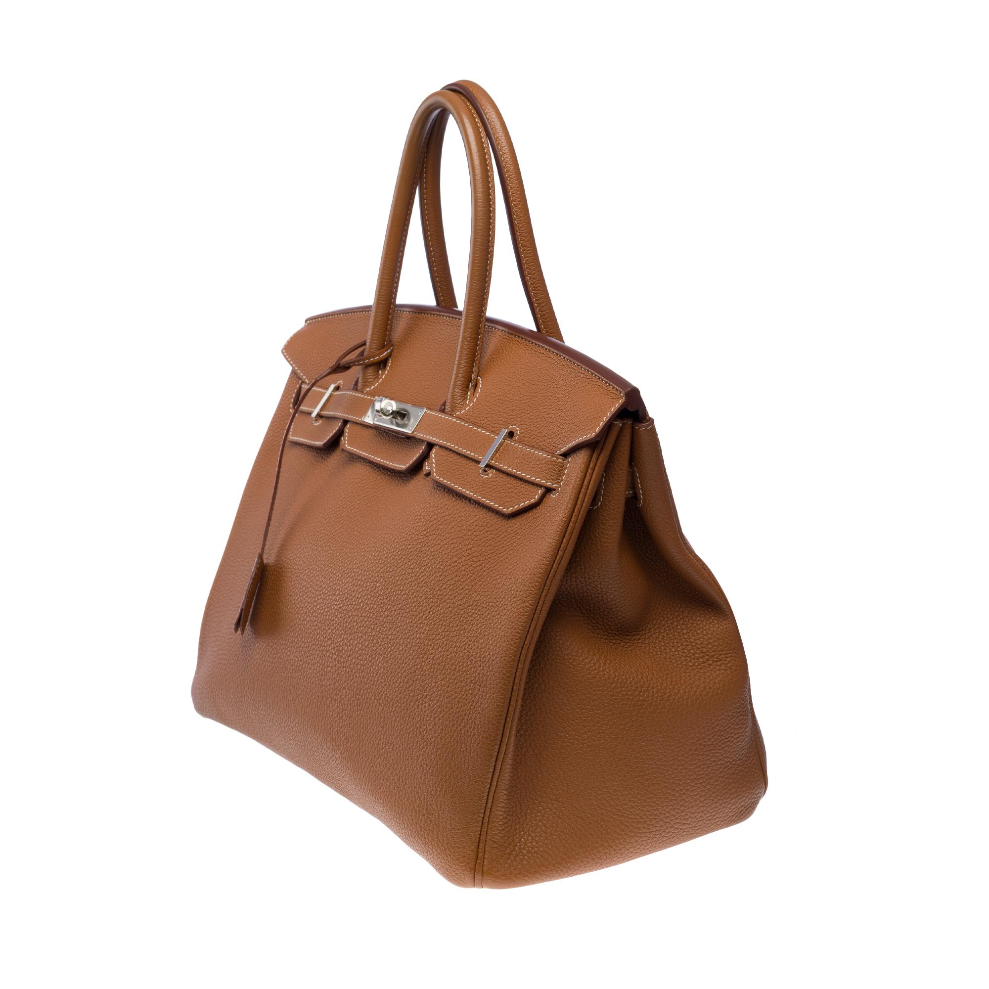 Amazing Hermès Birkin 35 handbag in Gold (Fauve) Togo Calf leather, PHW 1