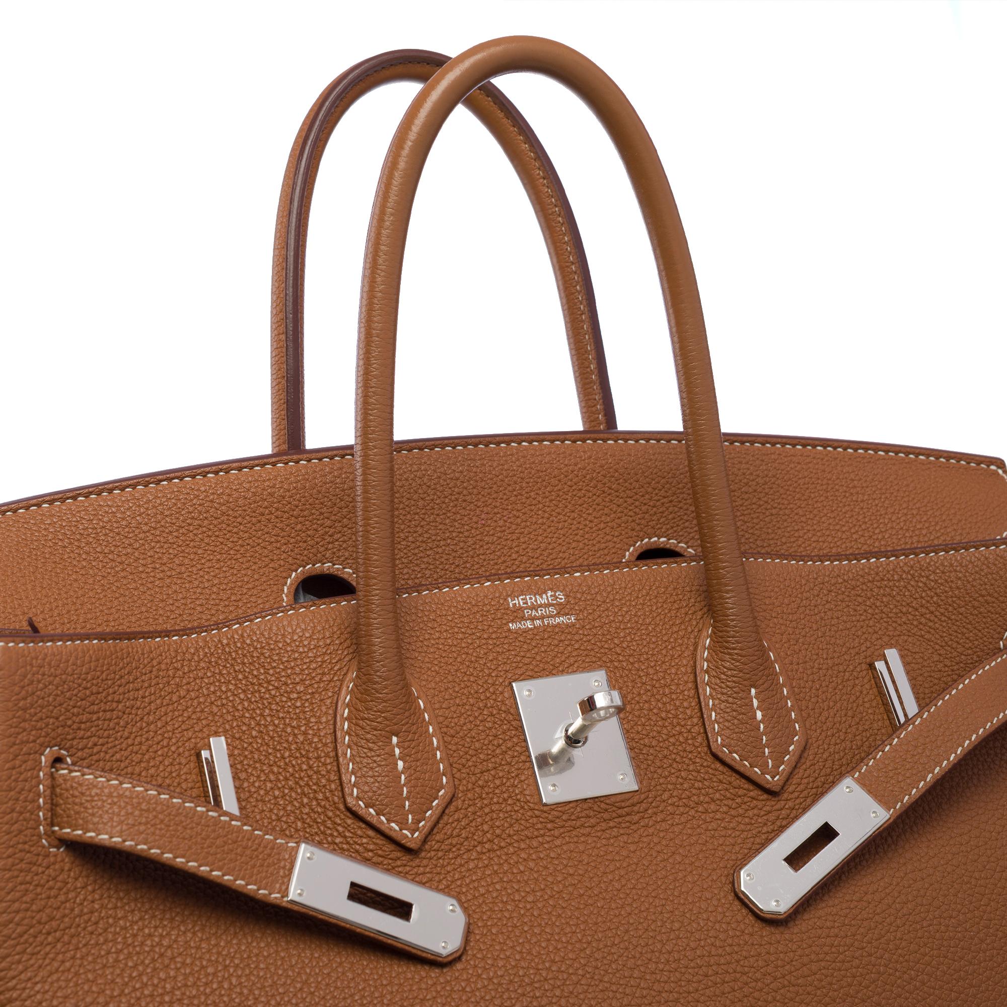 Amazing Hermès Birkin 35 handbag in Gold (Fauve) Togo Calf leather, PHW 3