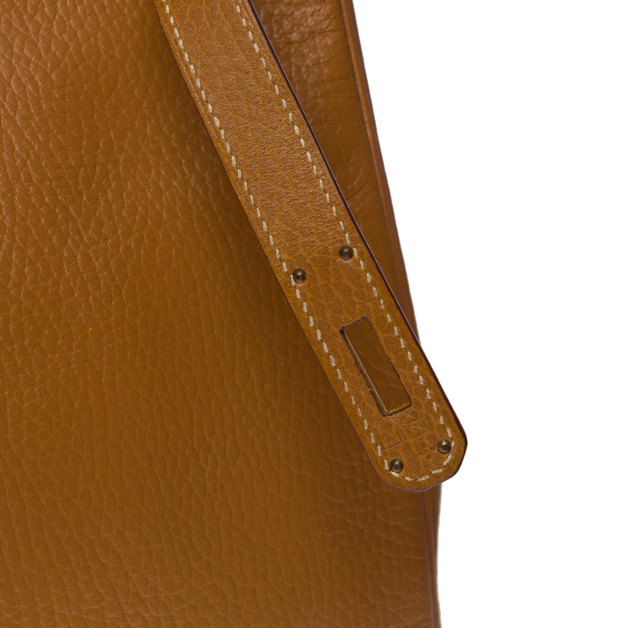 Amazing Hermès Birkin 35 handbag in Gold Vache Ardennes leather, GHW 1