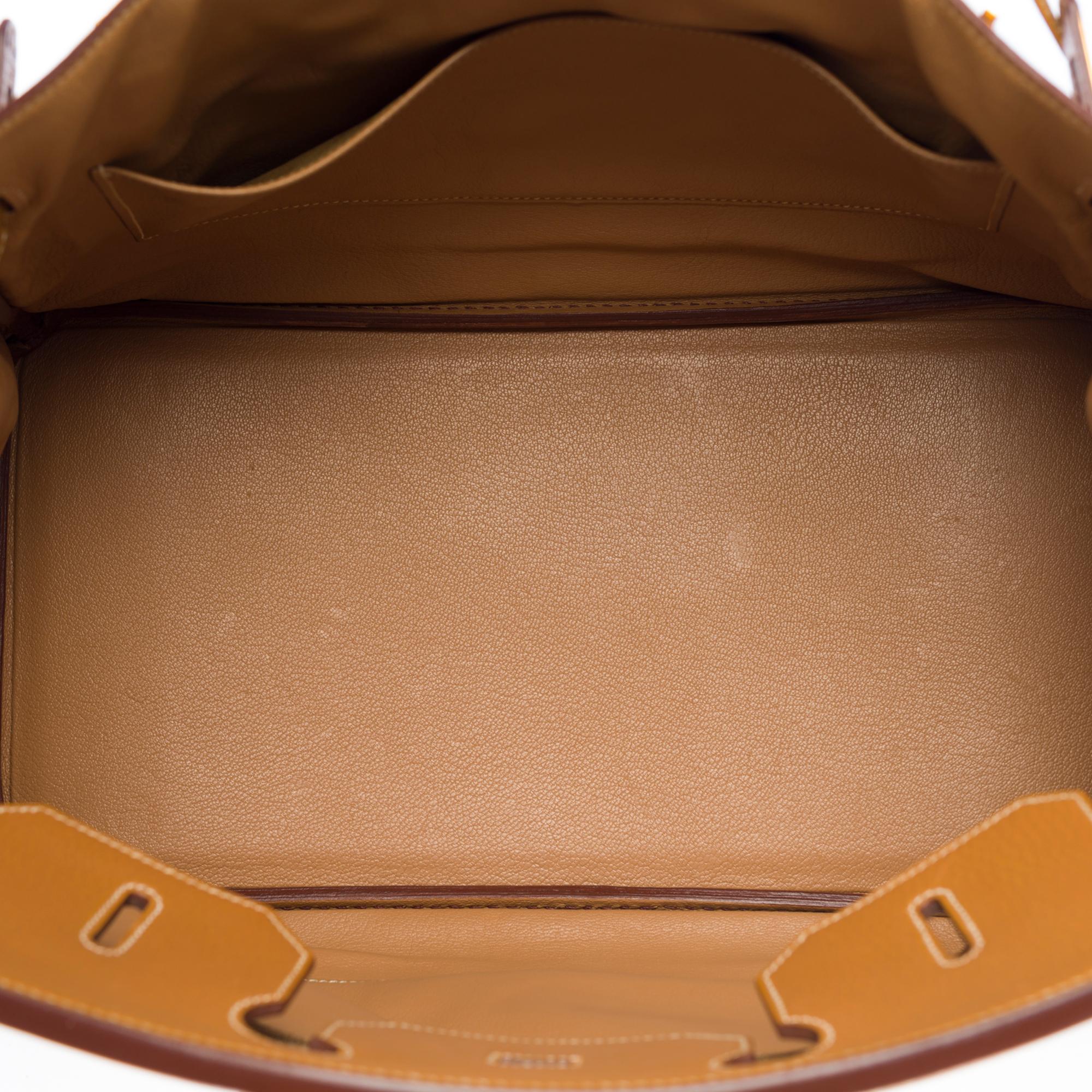 Amazing Hermès Birkin 35 handbag in Gold Vache Ardennes leather, GHW 2