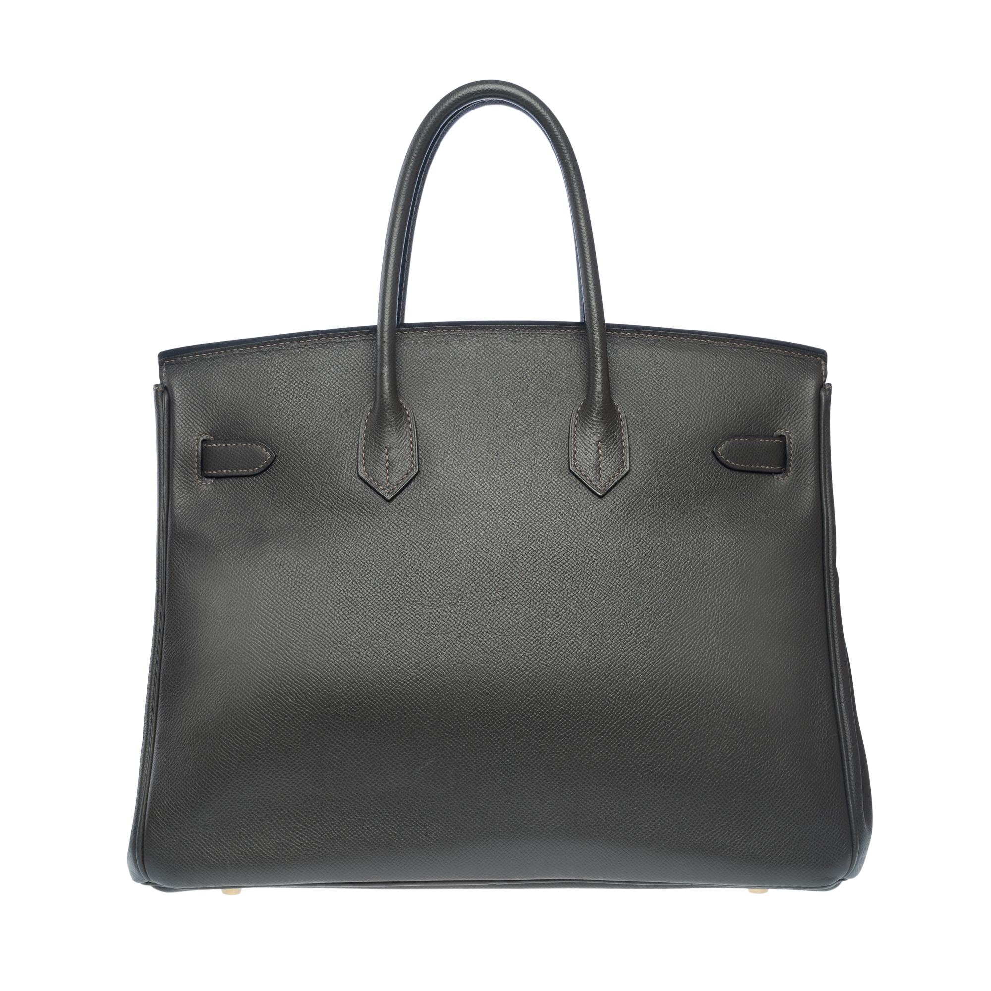 Erstaunliche Hermès Birkin 35 Handtasche in Gray Graphite Epsom Leder, GHW für Damen oder Herren im Angebot