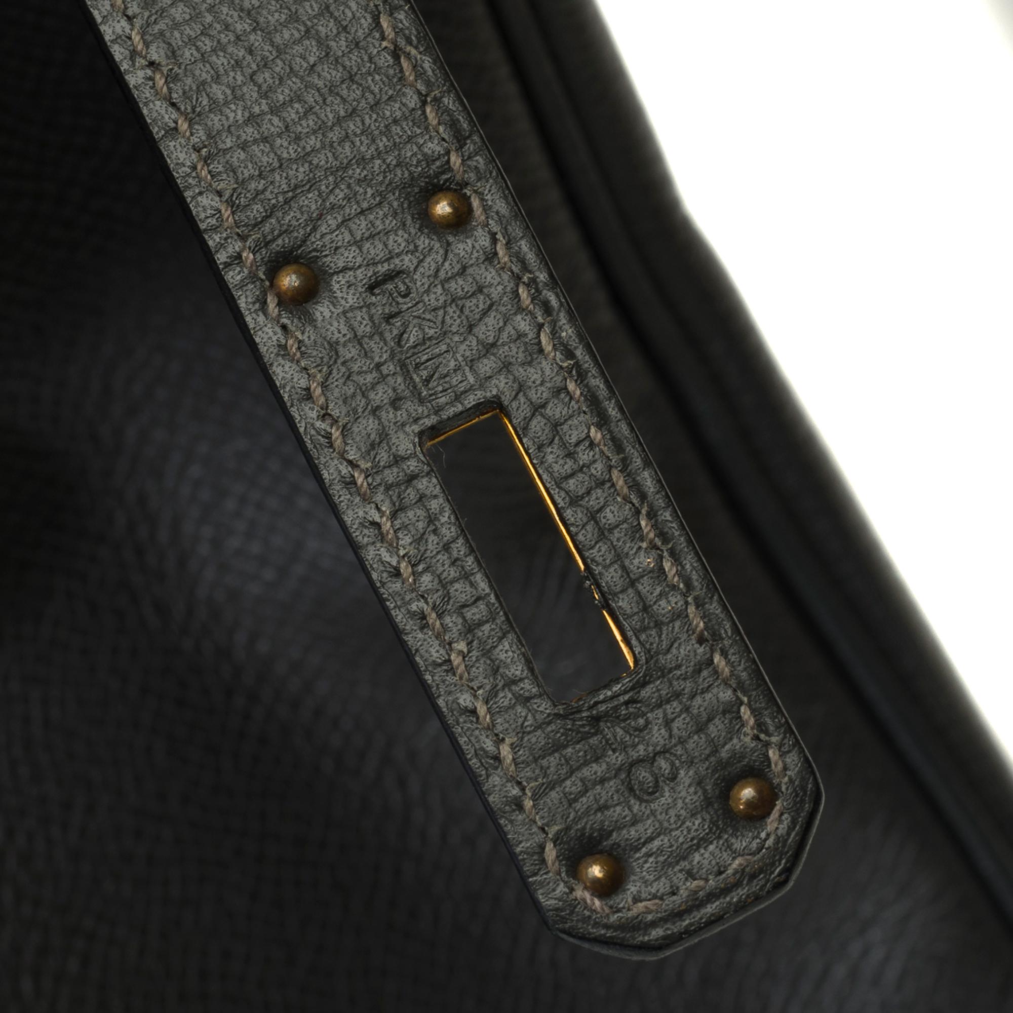 Erstaunliche Hermès Birkin 35 Handtasche in Gray Graphite Epsom Leder, GHW im Angebot 4