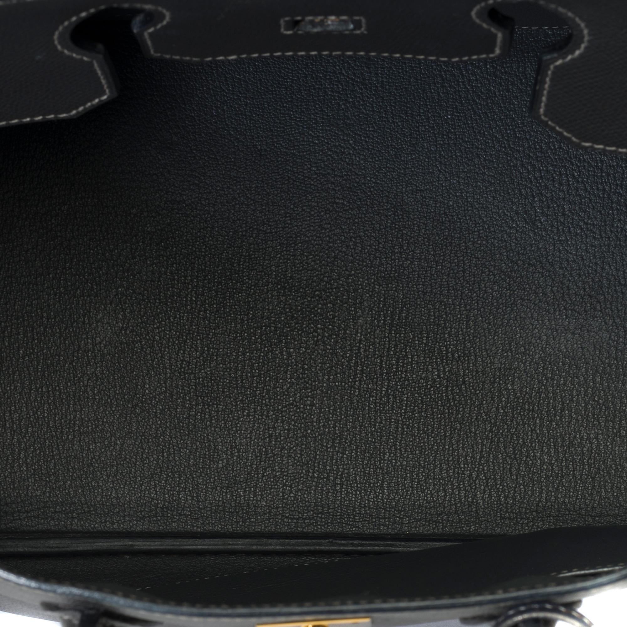 Erstaunliche Hermès Birkin 35 Handtasche in Gray Graphite Epsom Leder, GHW im Angebot 5