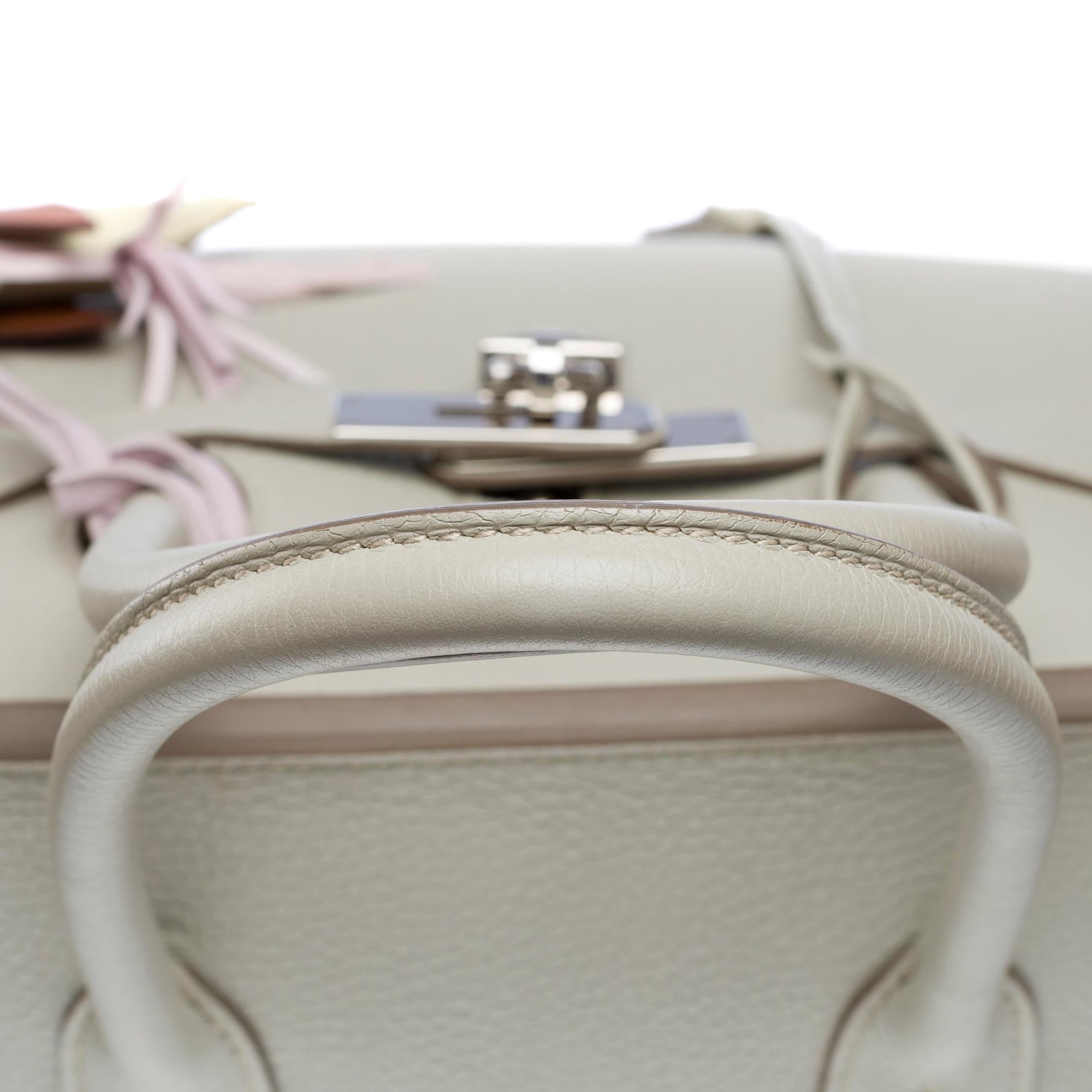 Amazing Hermès Birkin 35 handbag in Gris Perle Togo Calf leather, SHW For Sale 8