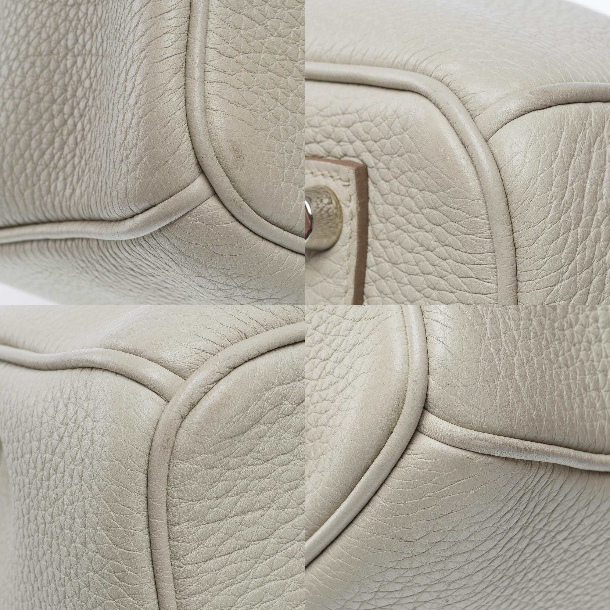 Amazing Hermès Birkin 35 handbag in Gris Perle Togo Calf leather, SHW For Sale 10