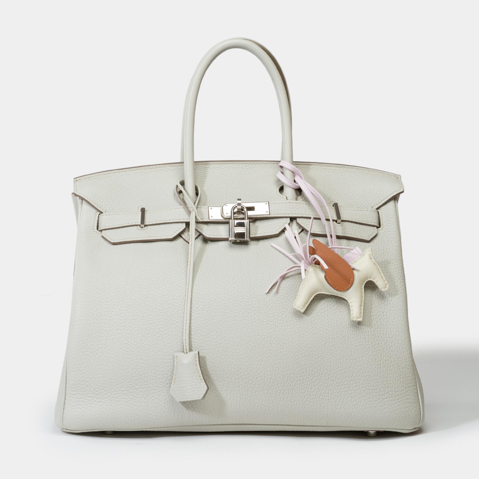 Amazing Hermès Birkin 35 handbag in Gris Perle Togo Calf leather, SHW In Excellent Condition For Sale In Paris, IDF