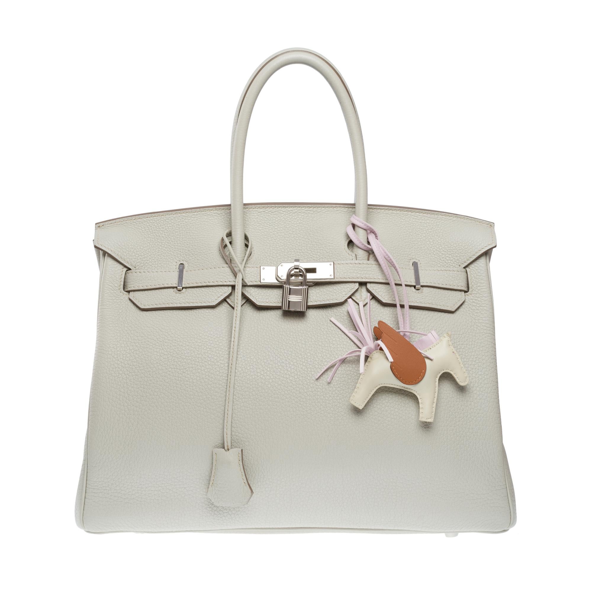 Women's or Men's Amazing Hermès Birkin 35 handbag in Gris Perle Togo Calf leather, SHW For Sale