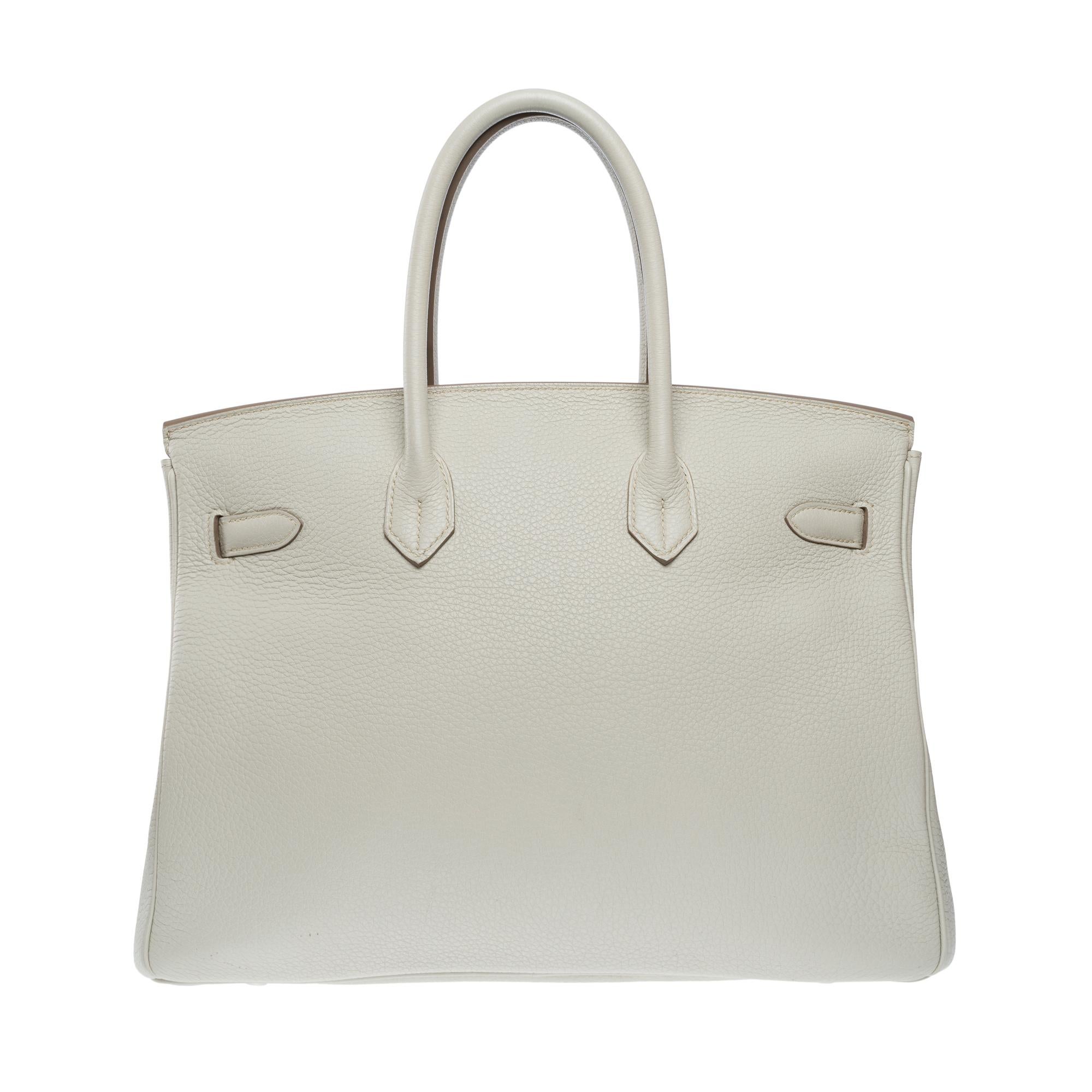 Amazing Hermès Birkin 35 handbag in Gris Perle Togo Calf leather, SHW For Sale 1
