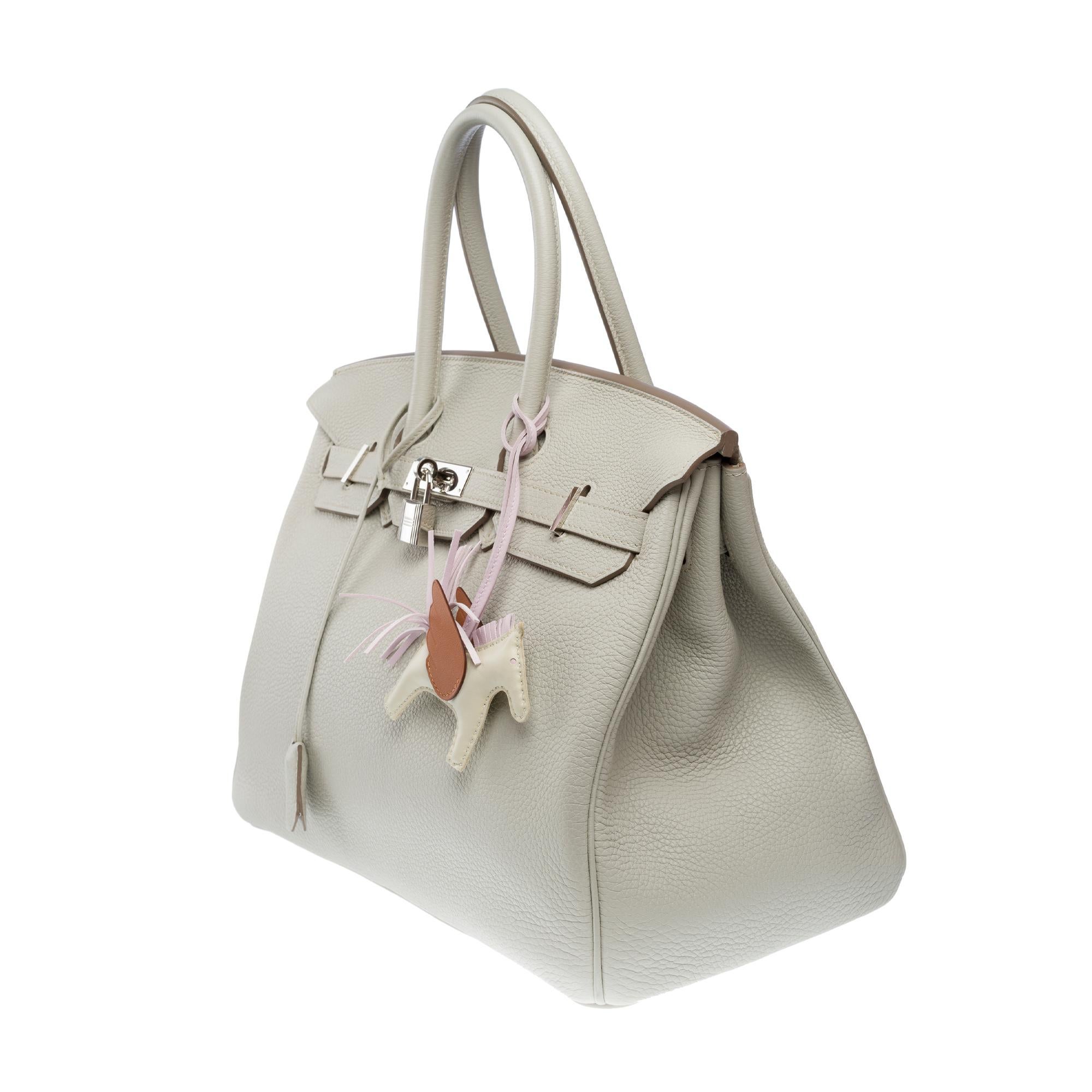 Amazing Hermès Birkin 35 handbag in Gris Perle Togo Calf leather, SHW For Sale 2