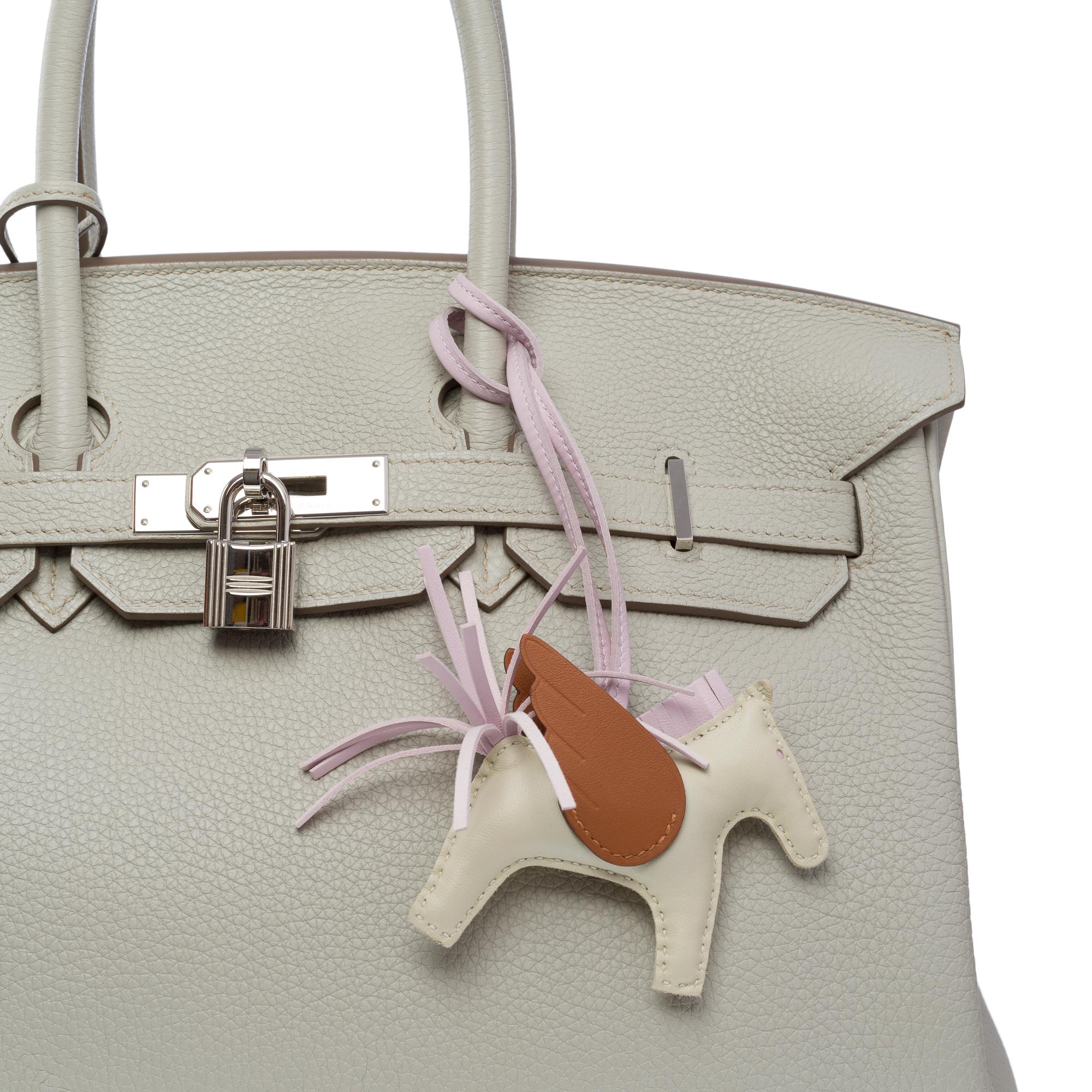 Amazing Hermès Birkin 35 handbag in Gris Perle Togo Calf leather, SHW For Sale 4