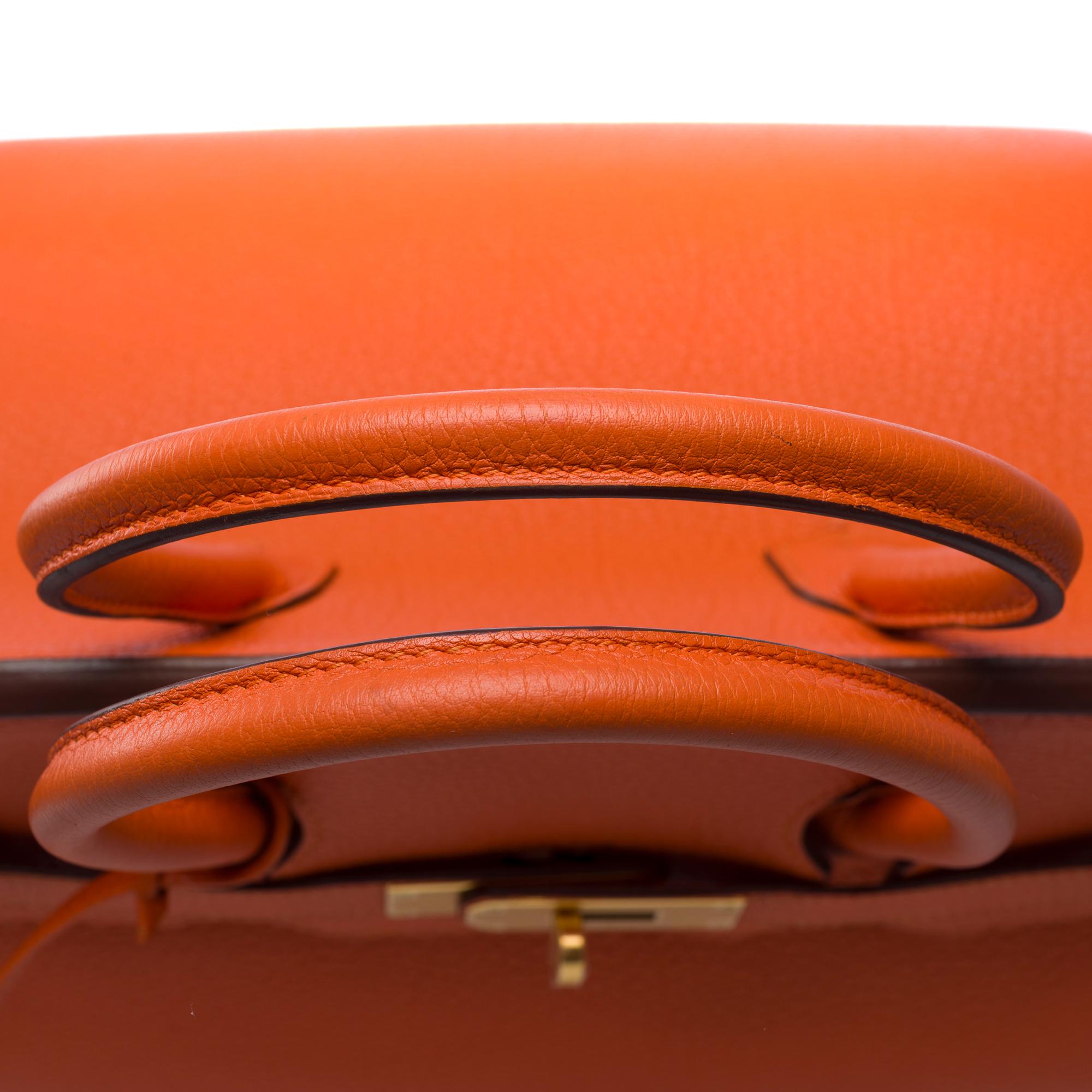 Amazing Hermès Birkin 35 handbag in Orange H Togo Calf leather, GHW For Sale 6