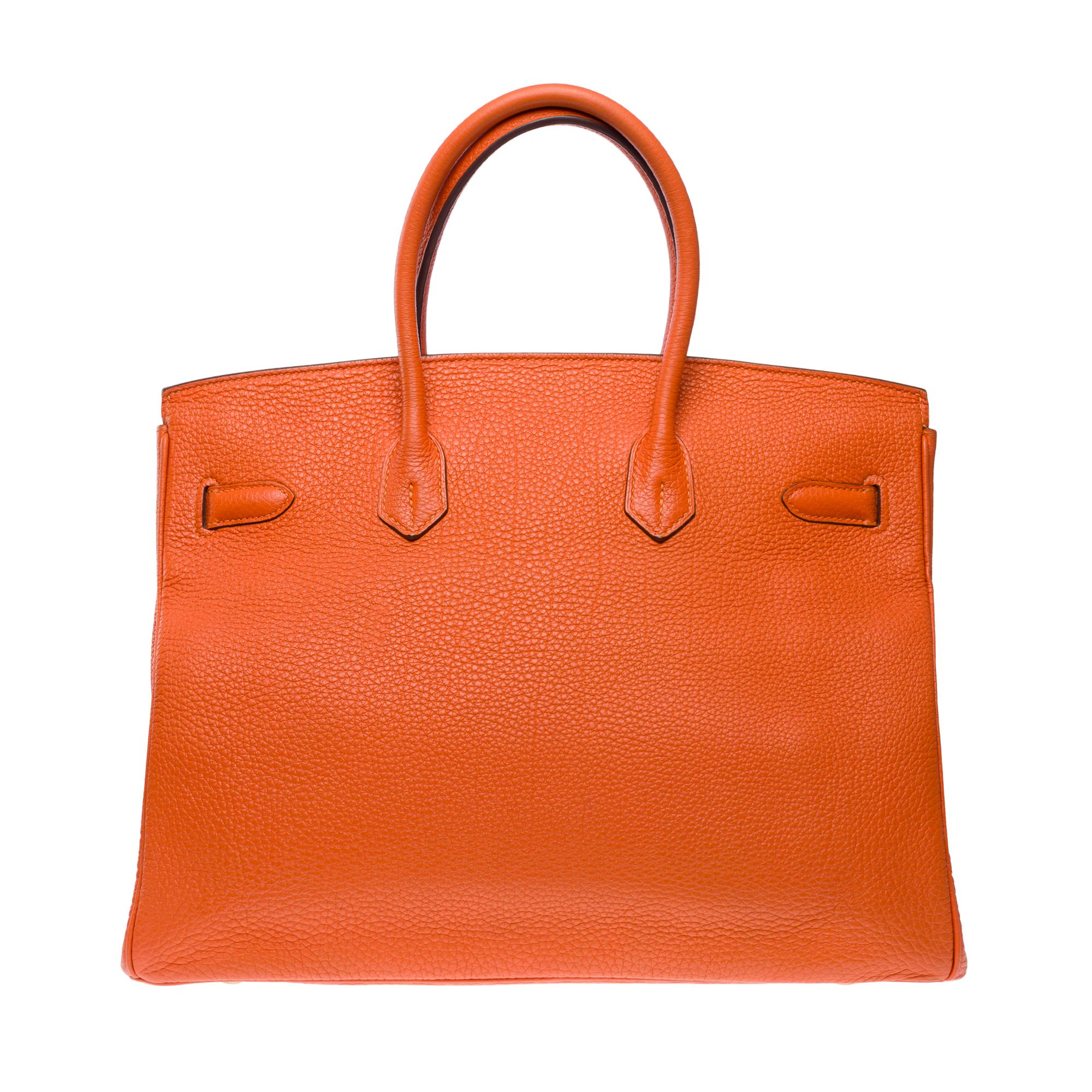 Women's or Men's Amazing Hermès Birkin 35 handbag in Orange H Togo Calf leather, GHW For Sale