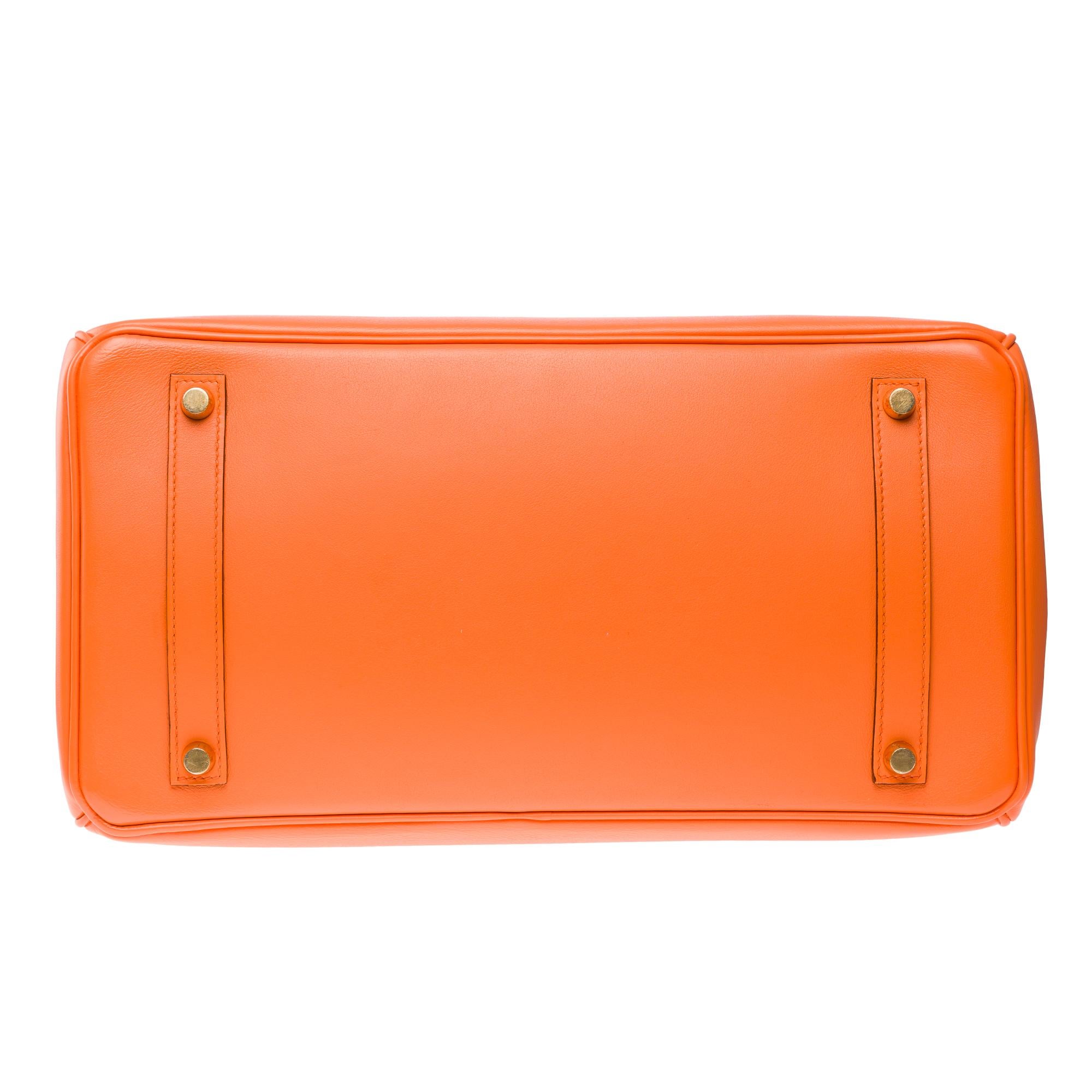 Amazing Hermès Birkin 35 handbag in Orange Swift Calf leather, GHW 7