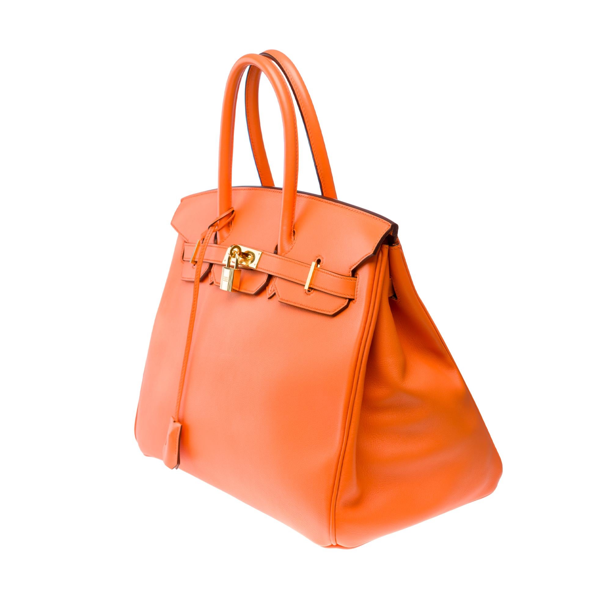 Amazing Hermès Birkin 35 handbag in Orange Swift Calf leather, GHW 1