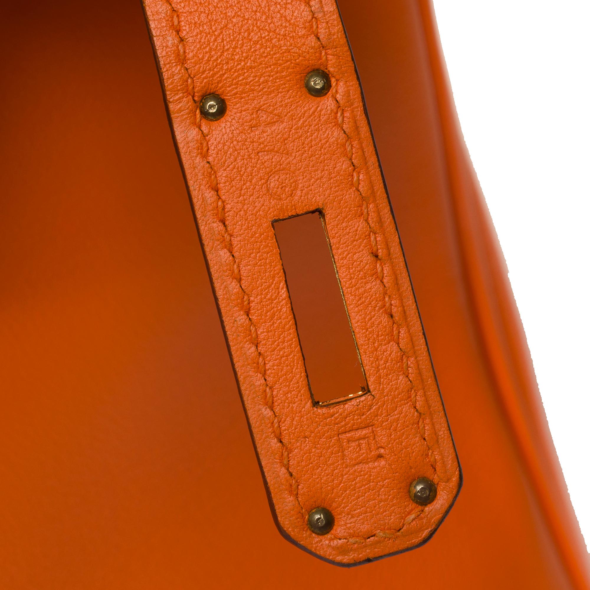 Amazing Hermès Birkin 35 handbag in Orange Swift Calf leather, GHW 4