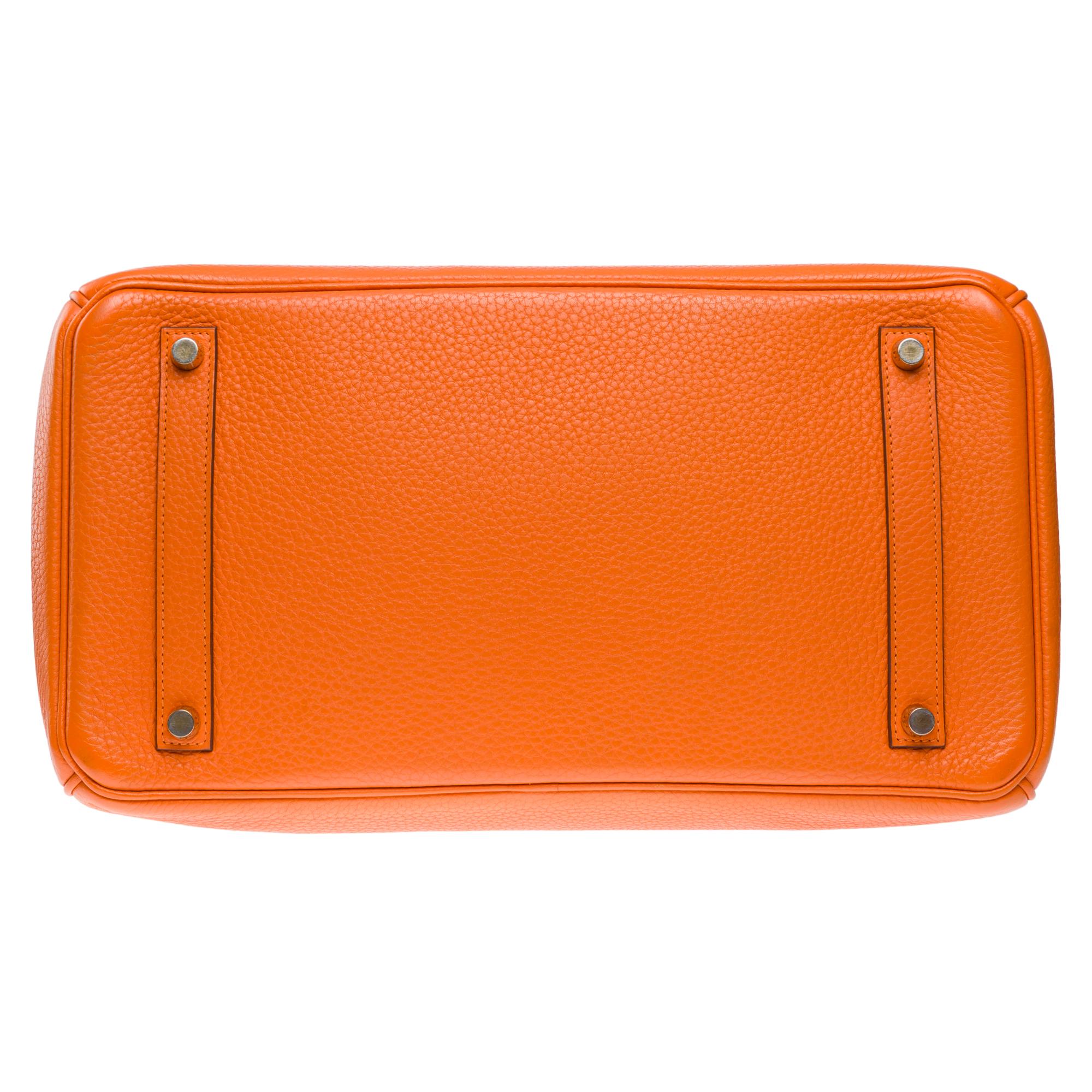 Amazing Hermès Birkin 35 handbag in Orange Togo Calf leather, GHW 6