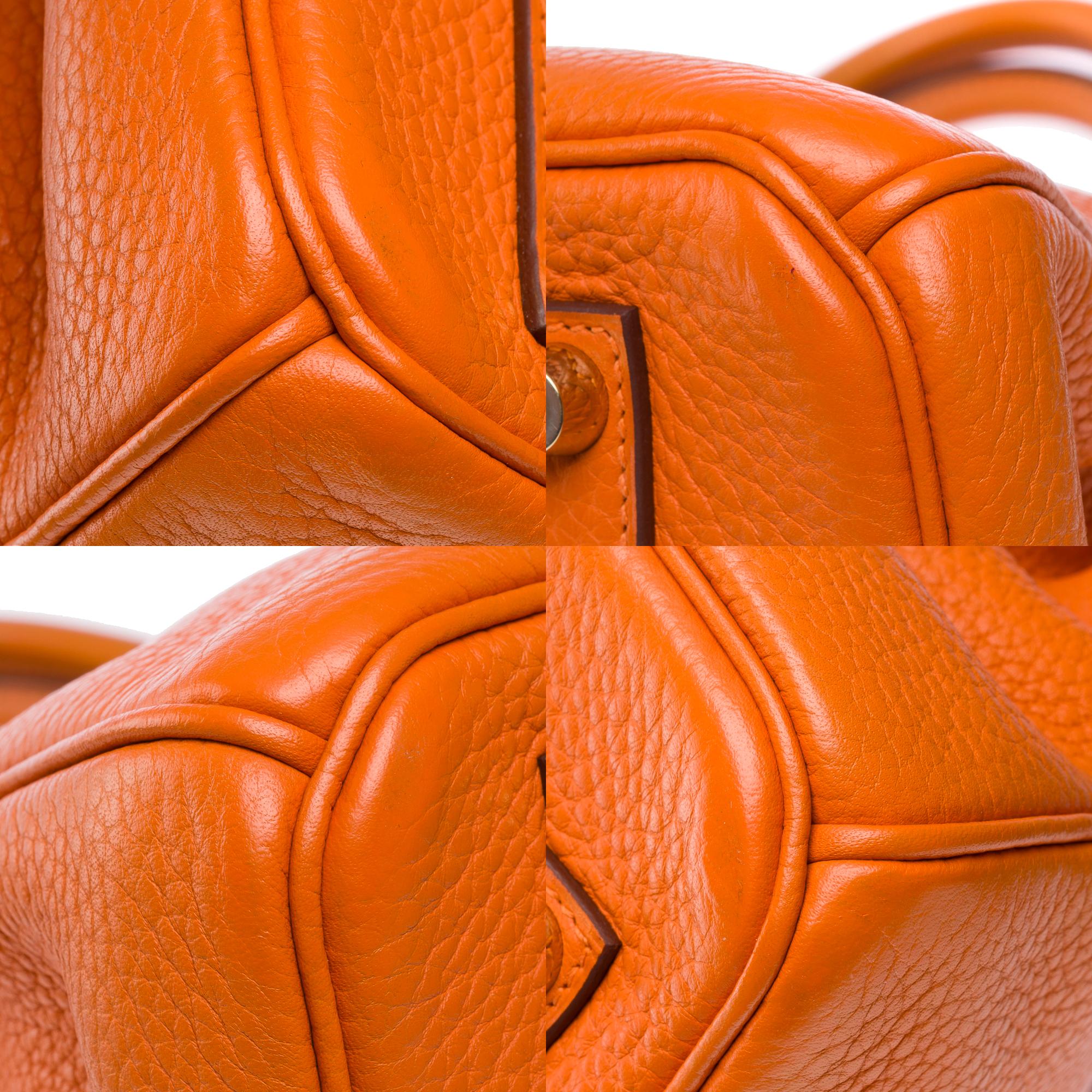 Amazing Hermès Birkin 35 handbag in Orange Togo Calf leather, GHW 7