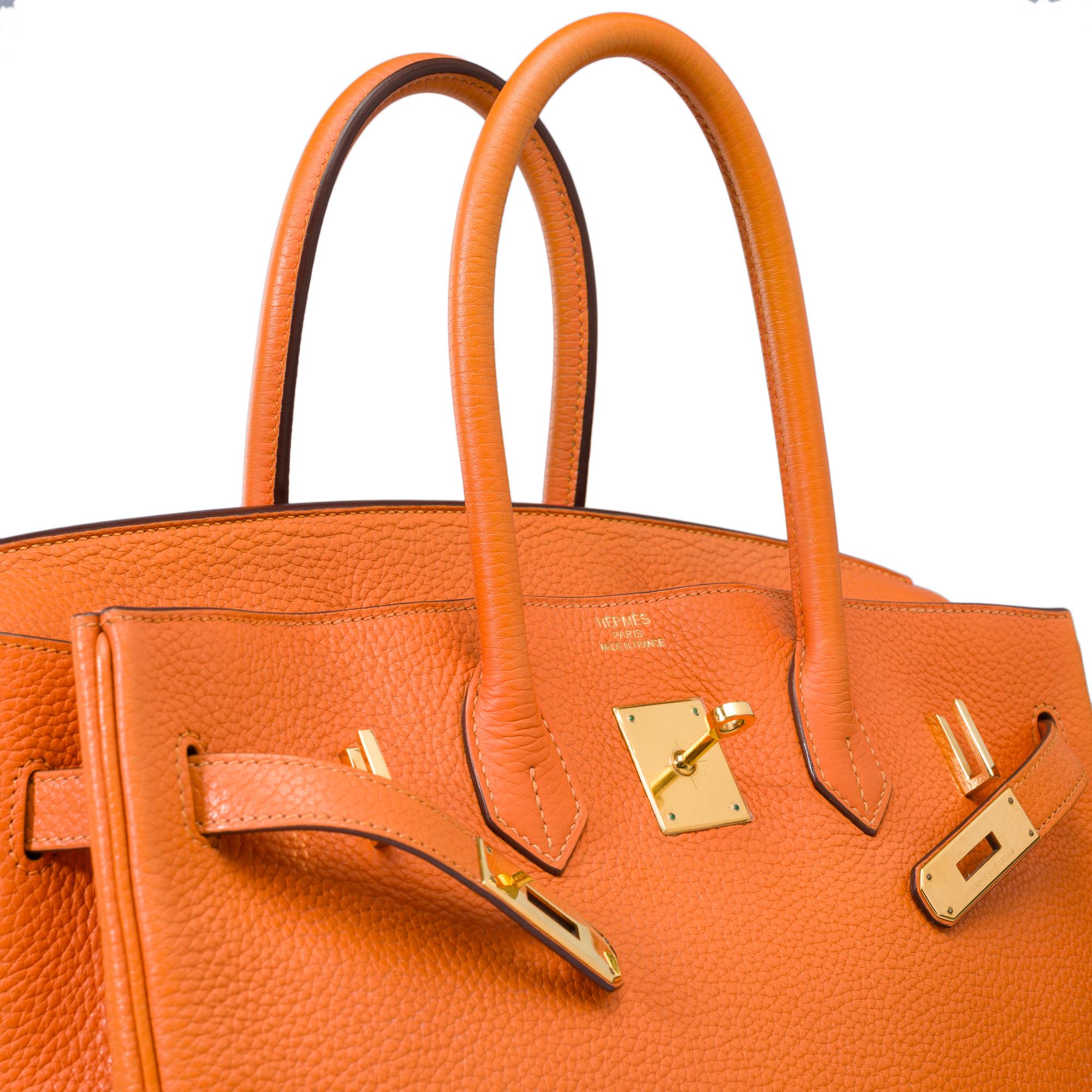Amazing Hermès Birkin 35 handbag in Orange Togo Calf leather, GHW 2