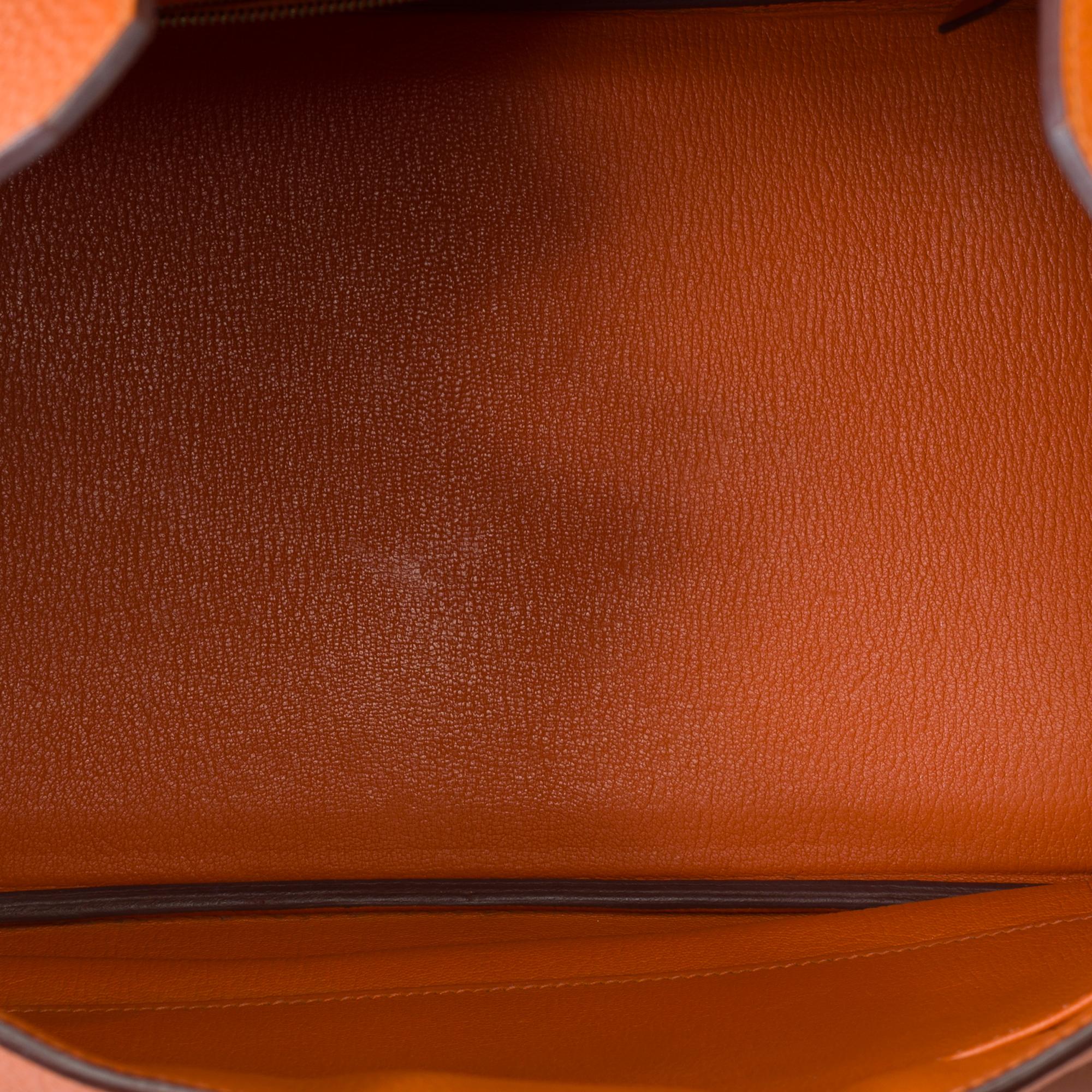 Amazing Hermès Birkin 35 handbag in Orange Togo Calf leather, GHW 4