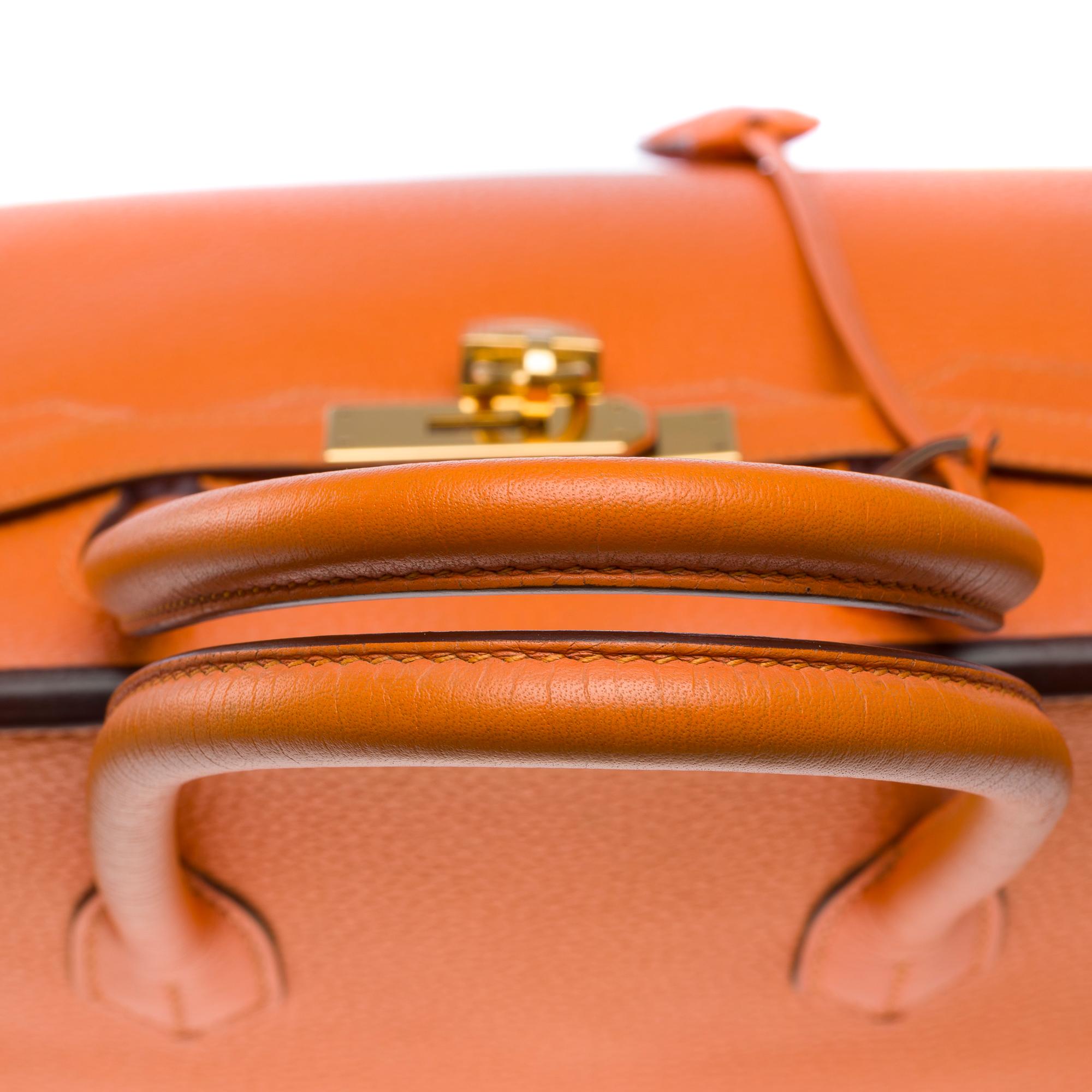 Amazing Hermès Birkin 35 handbag in Orange Togo Calf leather, GHW 5