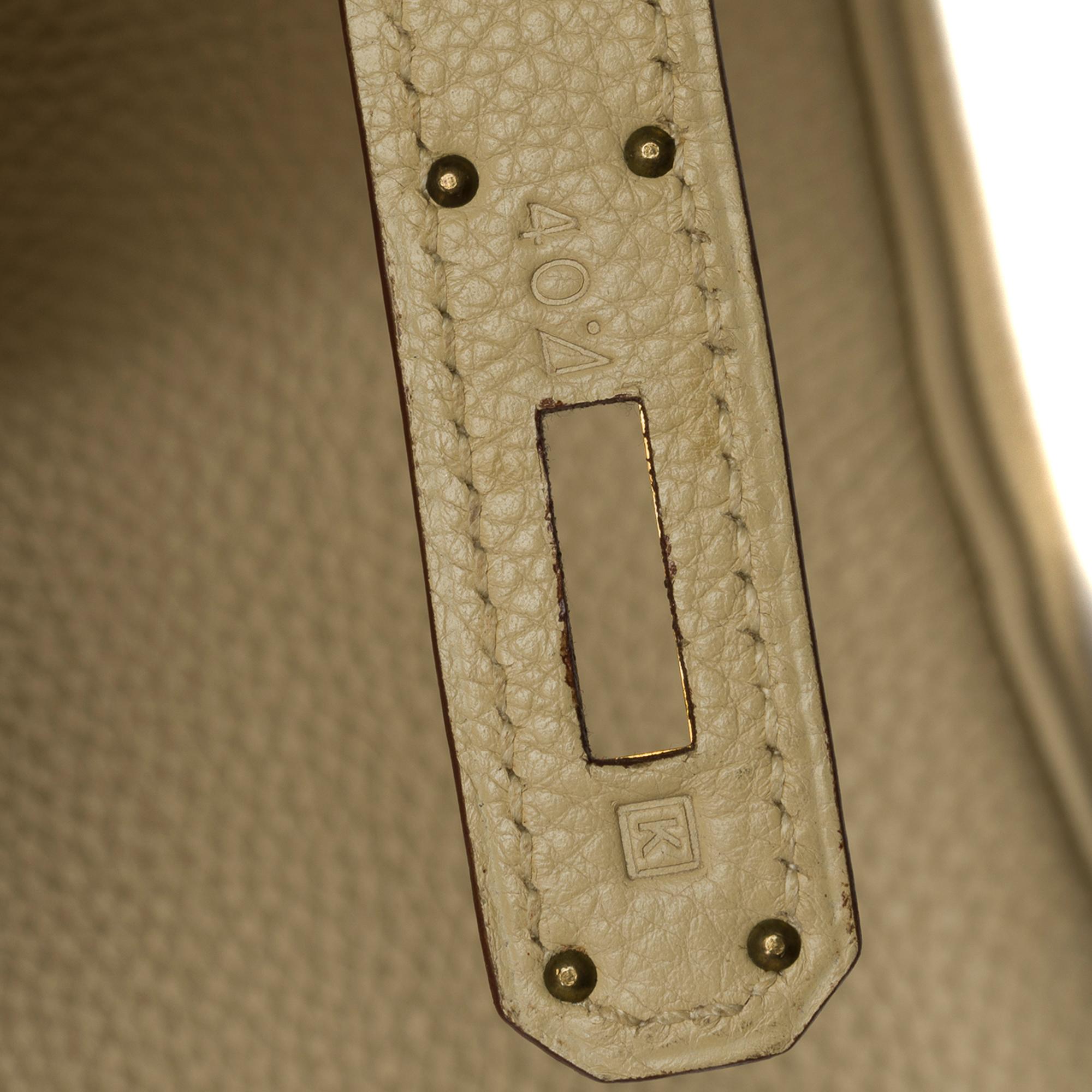 Amazing Hermès Birkin 35 handbag in Parchemin Togo leather, GHW 4