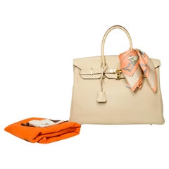 Amazing Hermès Birkin 35 handbag in Parchemin Togo leather, GHW