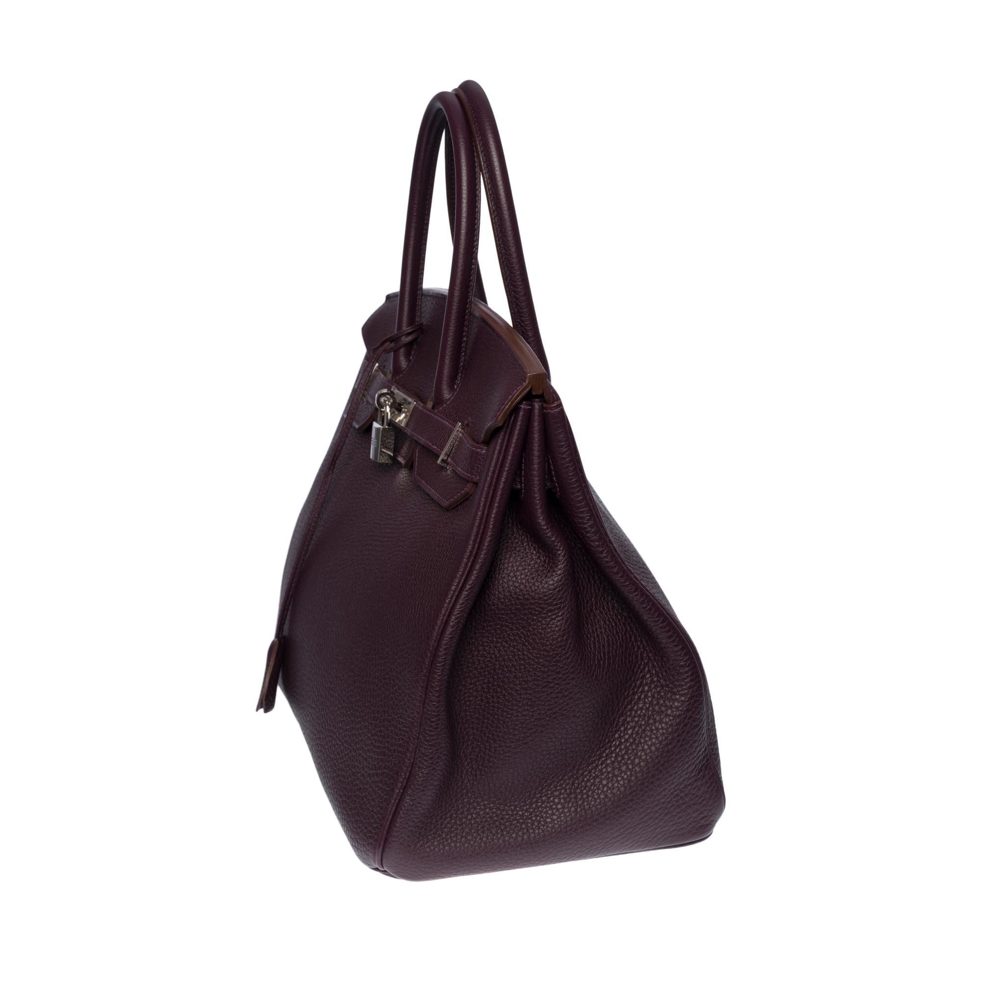 Black Amazing Hermès Birkin 35 handbag in raisin Togo leather, SHW