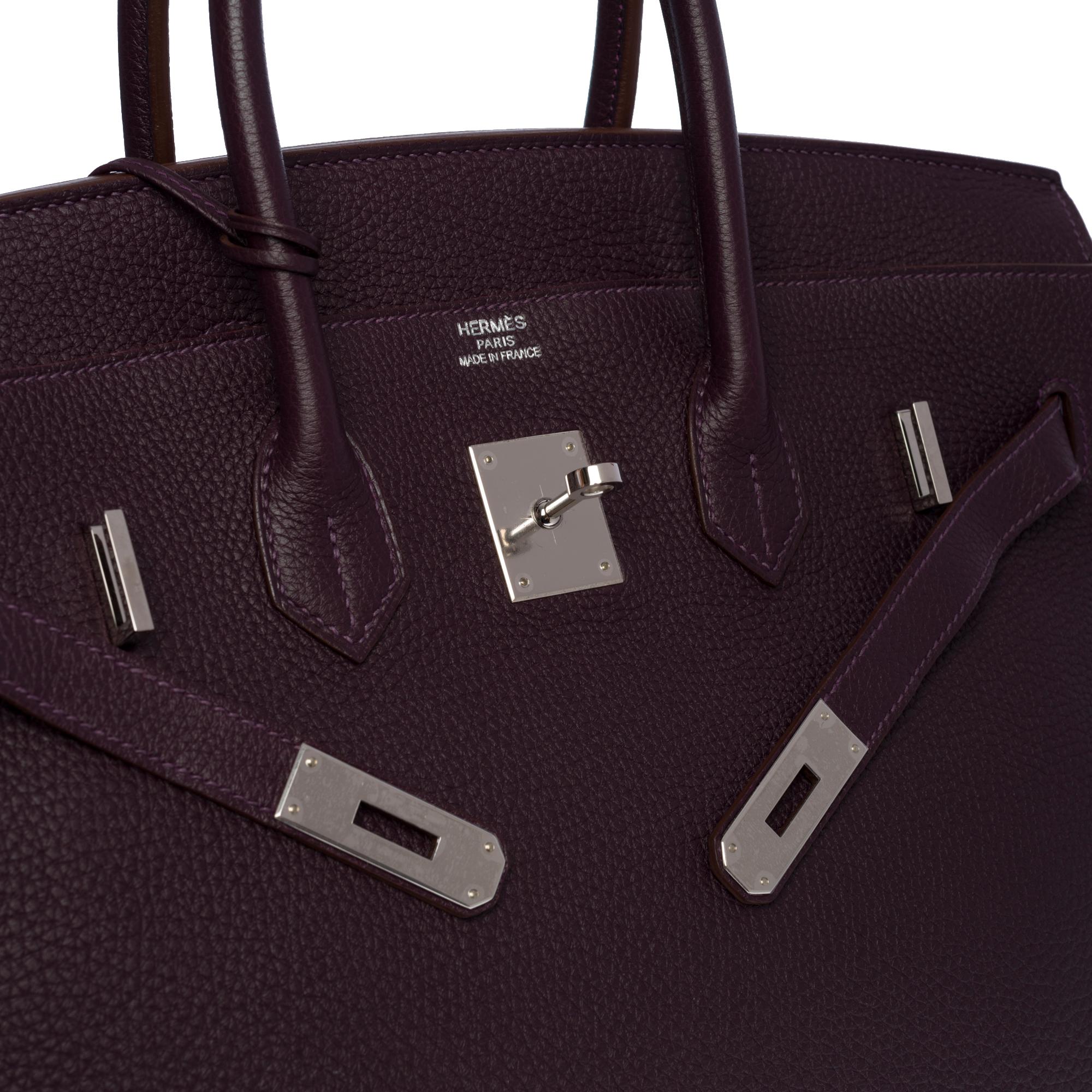 Women's or Men's Amazing Hermès Birkin 35 handbag in raisin Togo leather, SHW