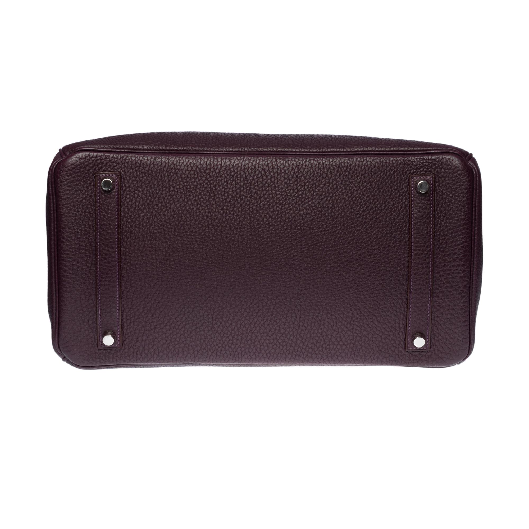Amazing Hermès Birkin 35 handbag in raisin Togo leather, SHW 4