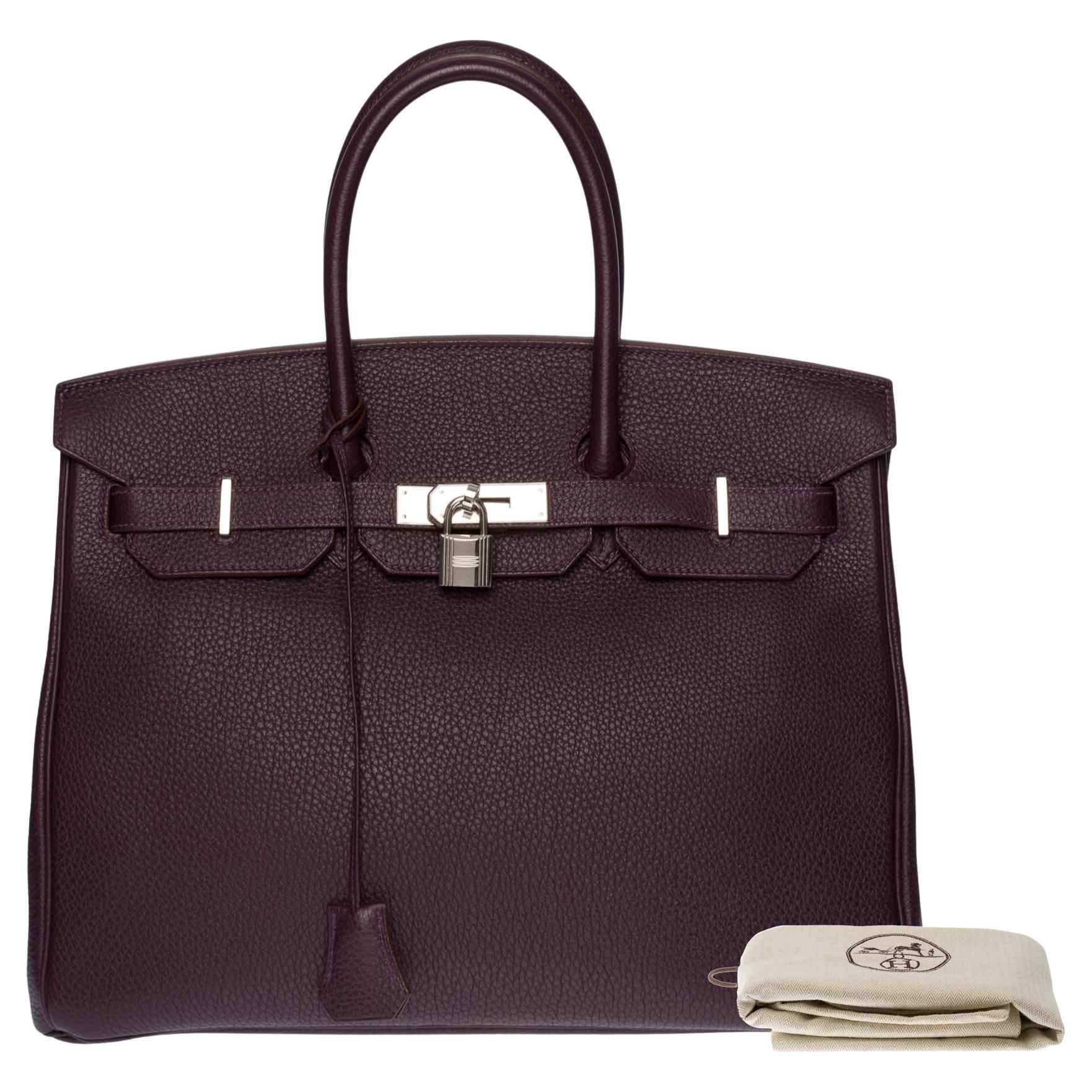 Amazing Hermès Birkin 35 handbag in raisin Togo leather, SHW