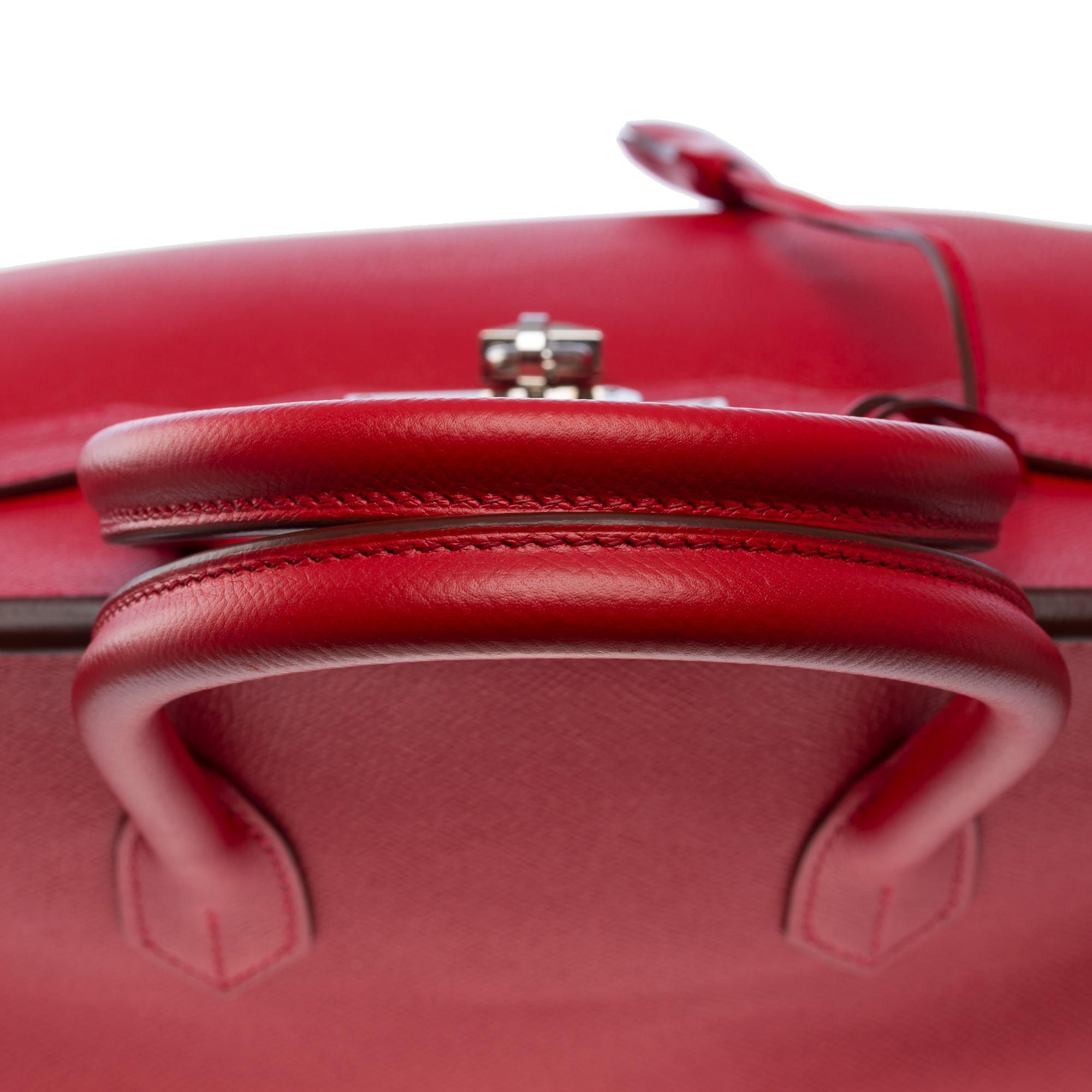 Amazing Hermès Birkin 35 handbag in Rouge Garance Epsom leather, SHW For Sale 4
