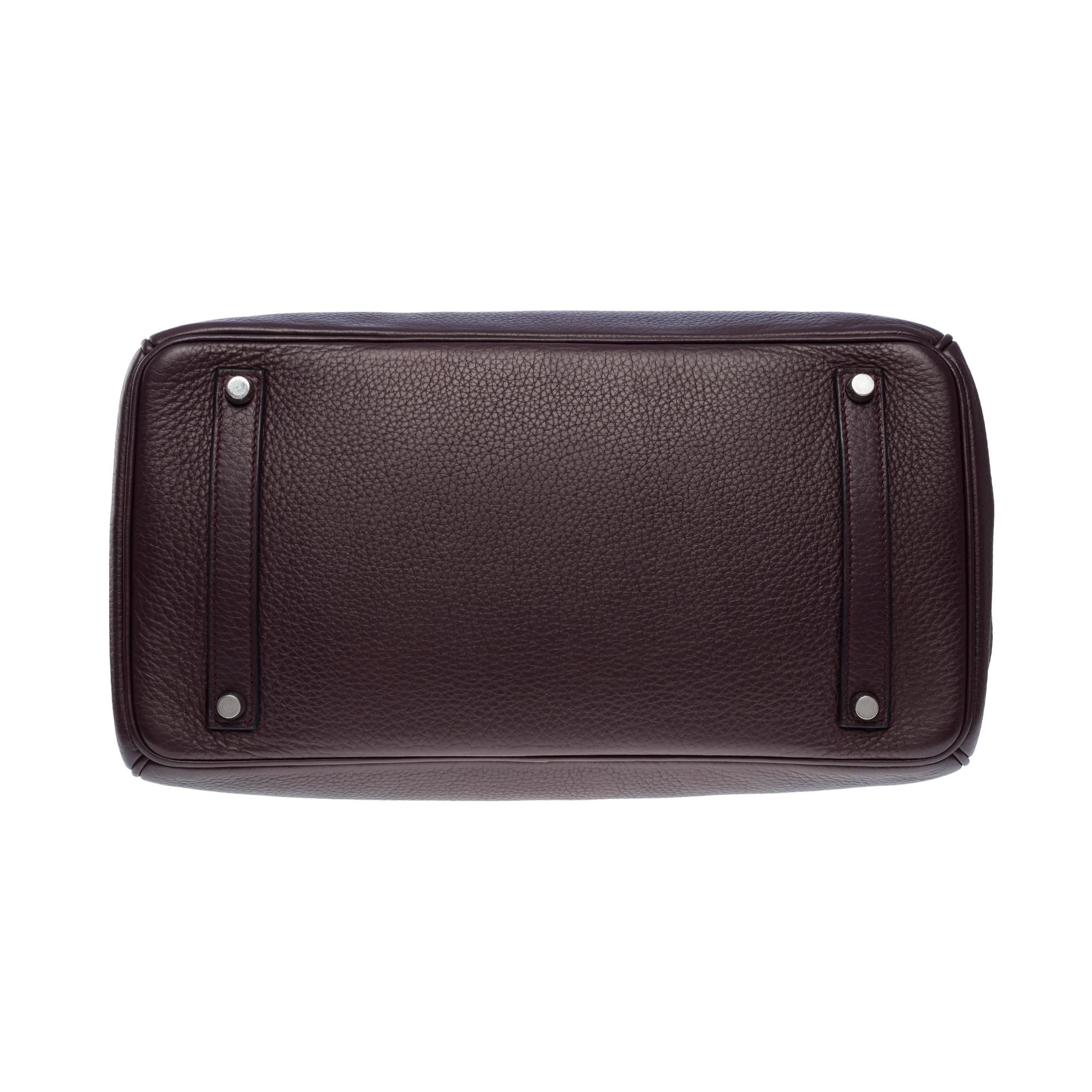 Amazing Hermès Birkin 35 handbag in Togo Raisin leather, SHW For Sale 6
