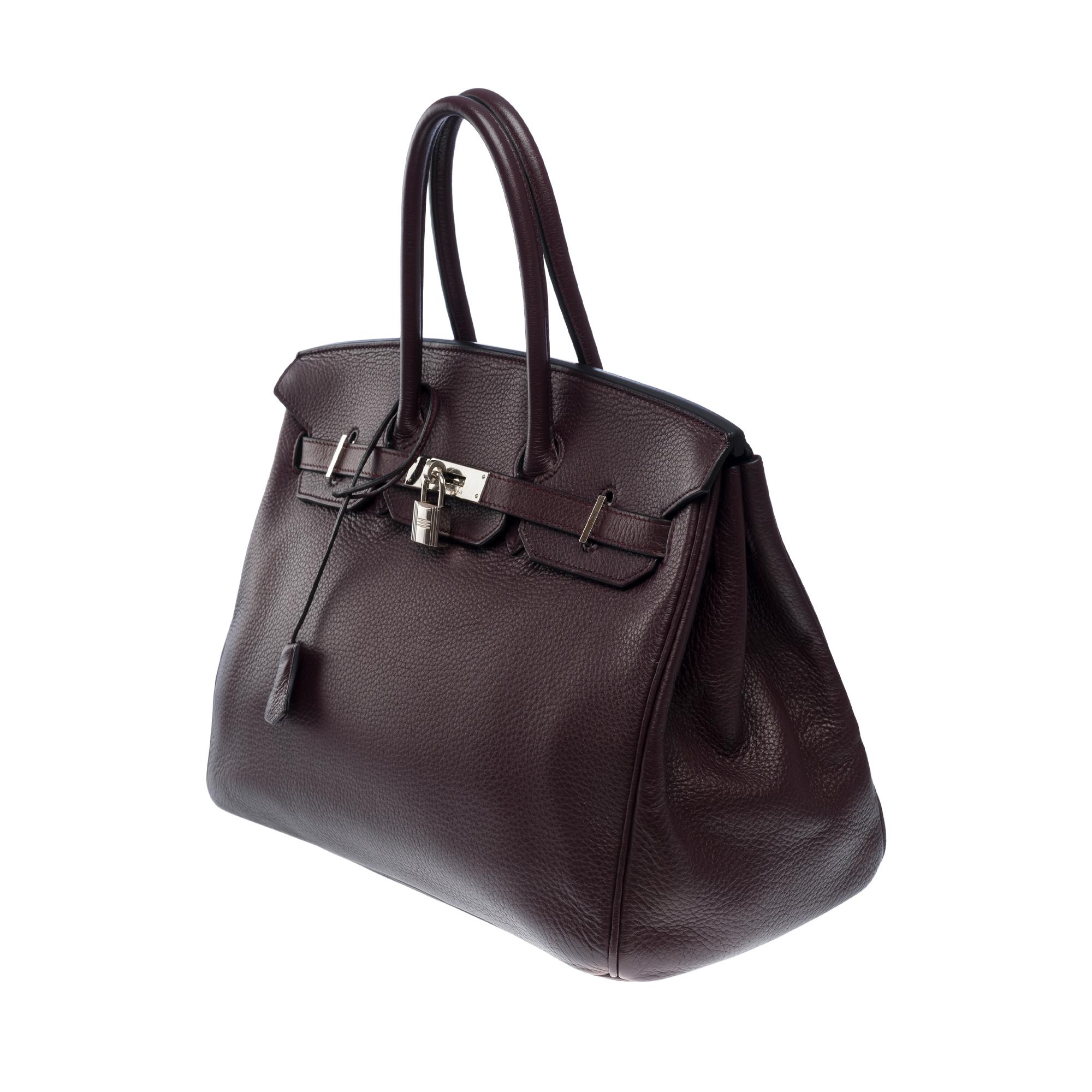 Women's or Men's Amazing Hermès Birkin 35 handbag in Togo Raisin leather, SHW For Sale