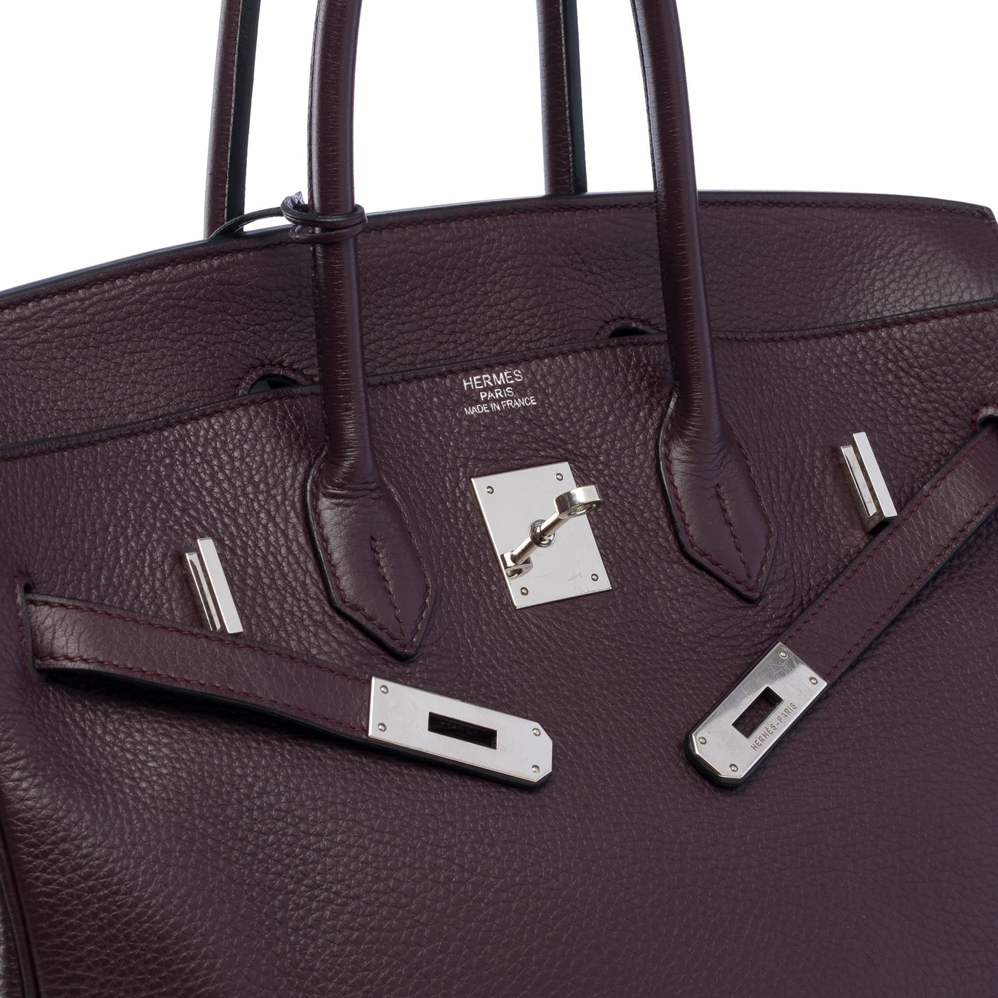 Amazing Hermès Birkin 35 handbag in Togo Raisin leather, SHW For Sale 2