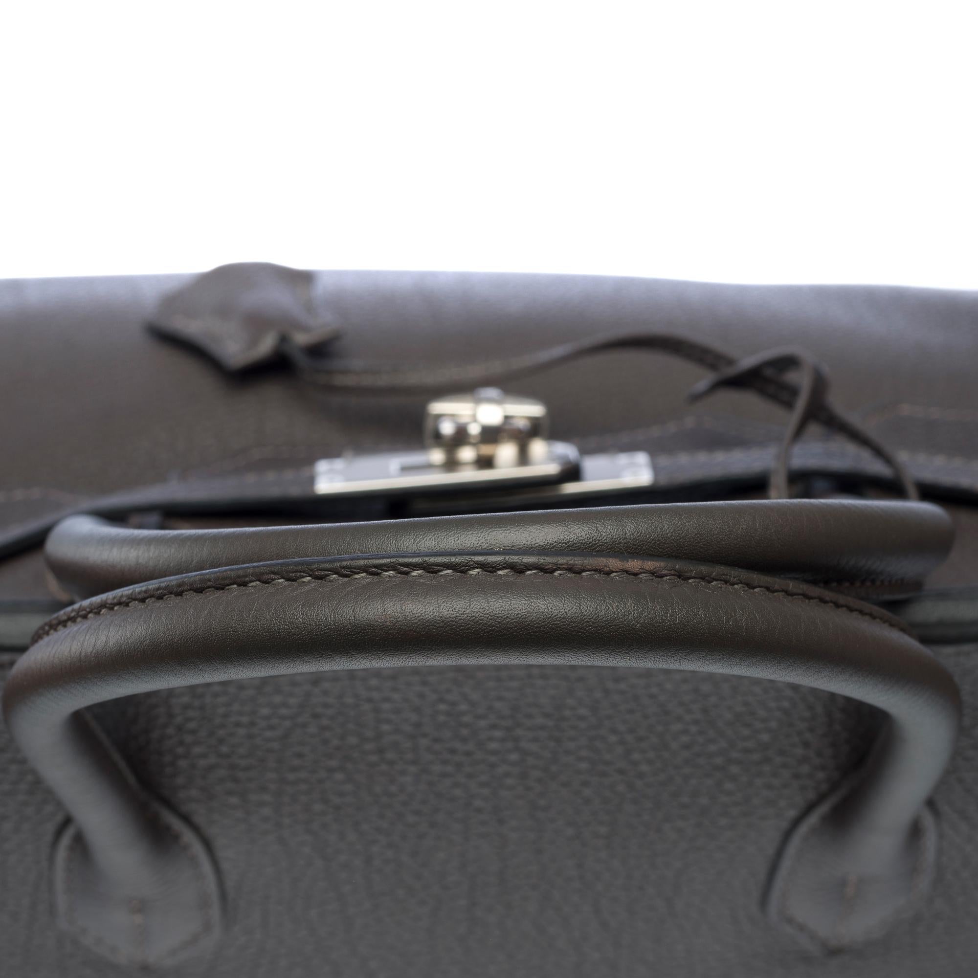 Amazing Hermes Birkin 40 handbag in Graphite Grey Togo leather, PHW For Sale 6