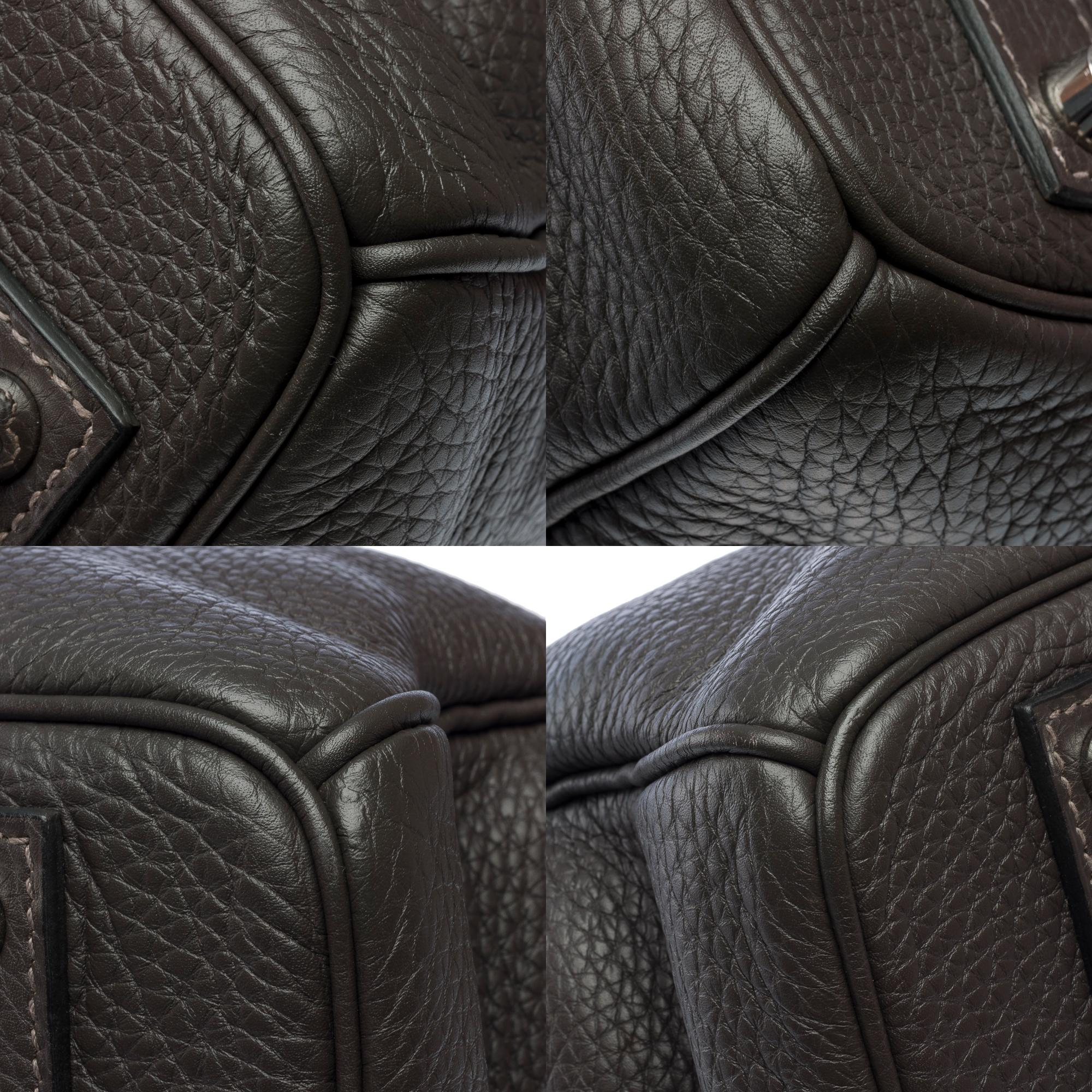 Amazing Hermes Birkin 40 handbag in Graphite Grey Togo leather, PHW For Sale 8