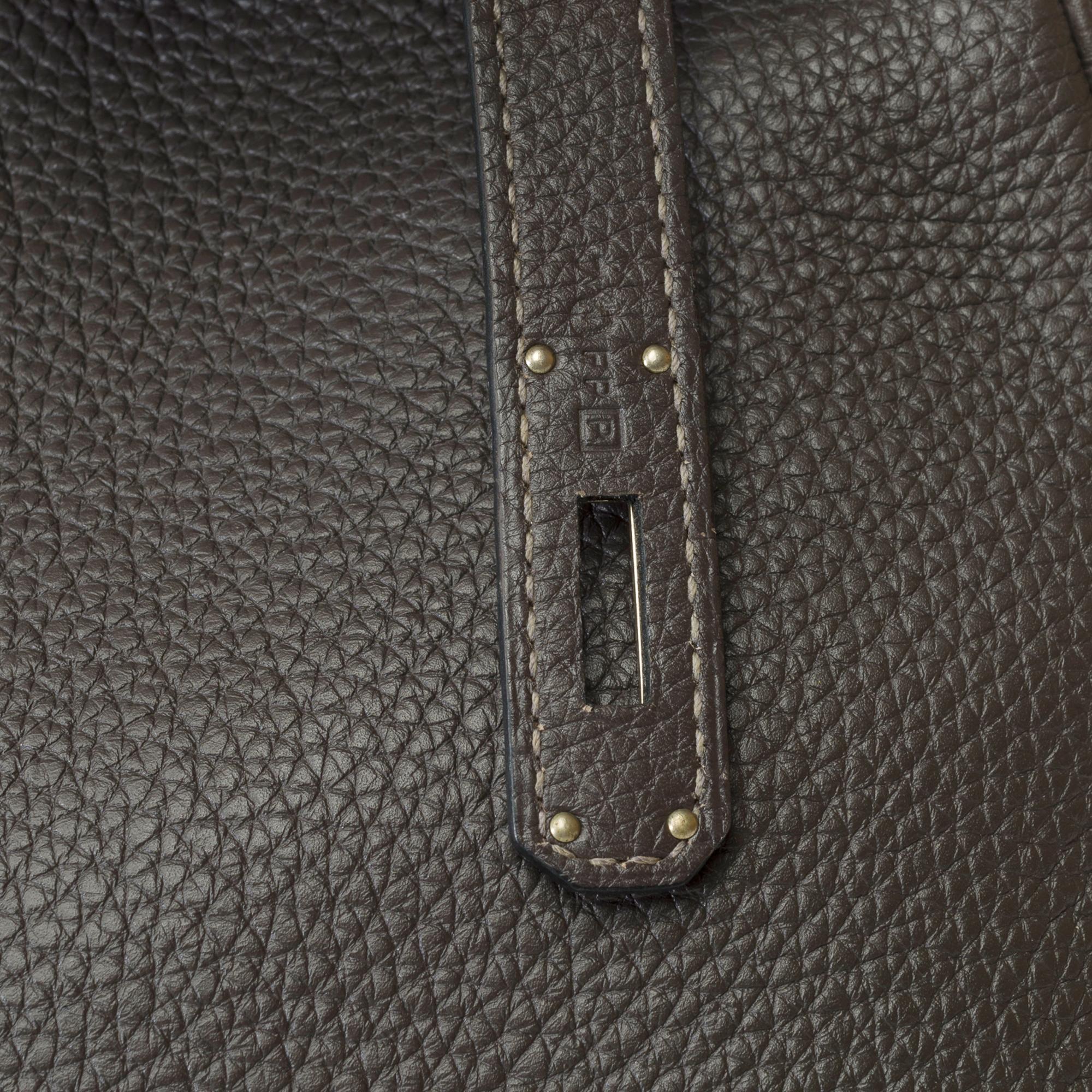 Amazing Hermes Birkin 40 handbag in Graphite Grey Togo leather, PHW For Sale 4