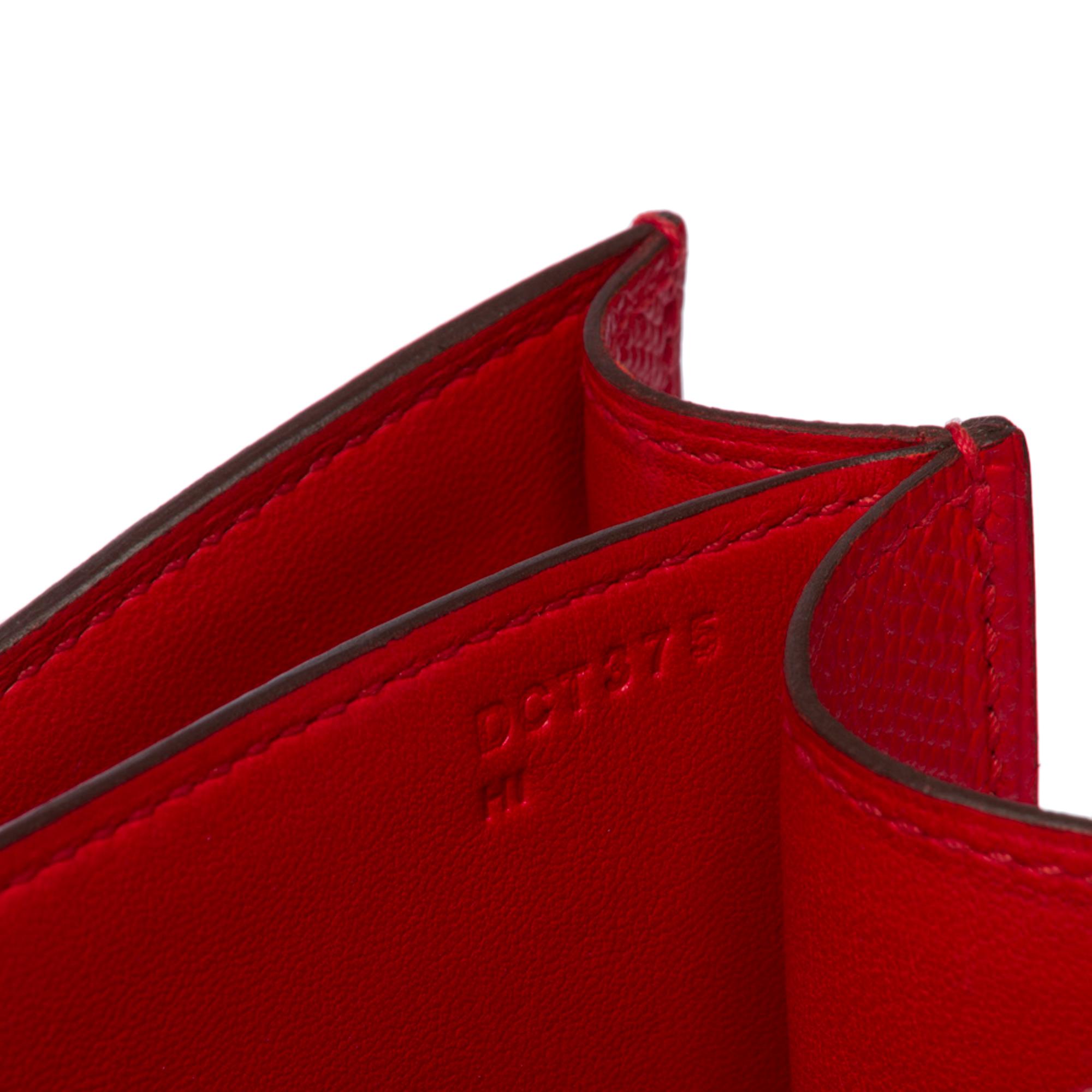 Women's Amazing Hermes Constance 24 shoulder bag in Rouge de Coeur epsom leather, GHW