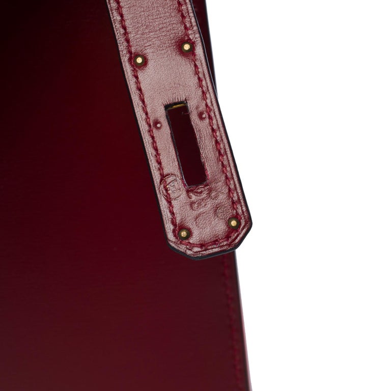 Hermès Hermes Red Box Calf Kelly Sellier 32 Leather Pony-style calfskin  ref.960003 - Joli Closet