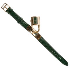 Amazing Hermès Kelly Gold Plated Padlock Bracelet Watch