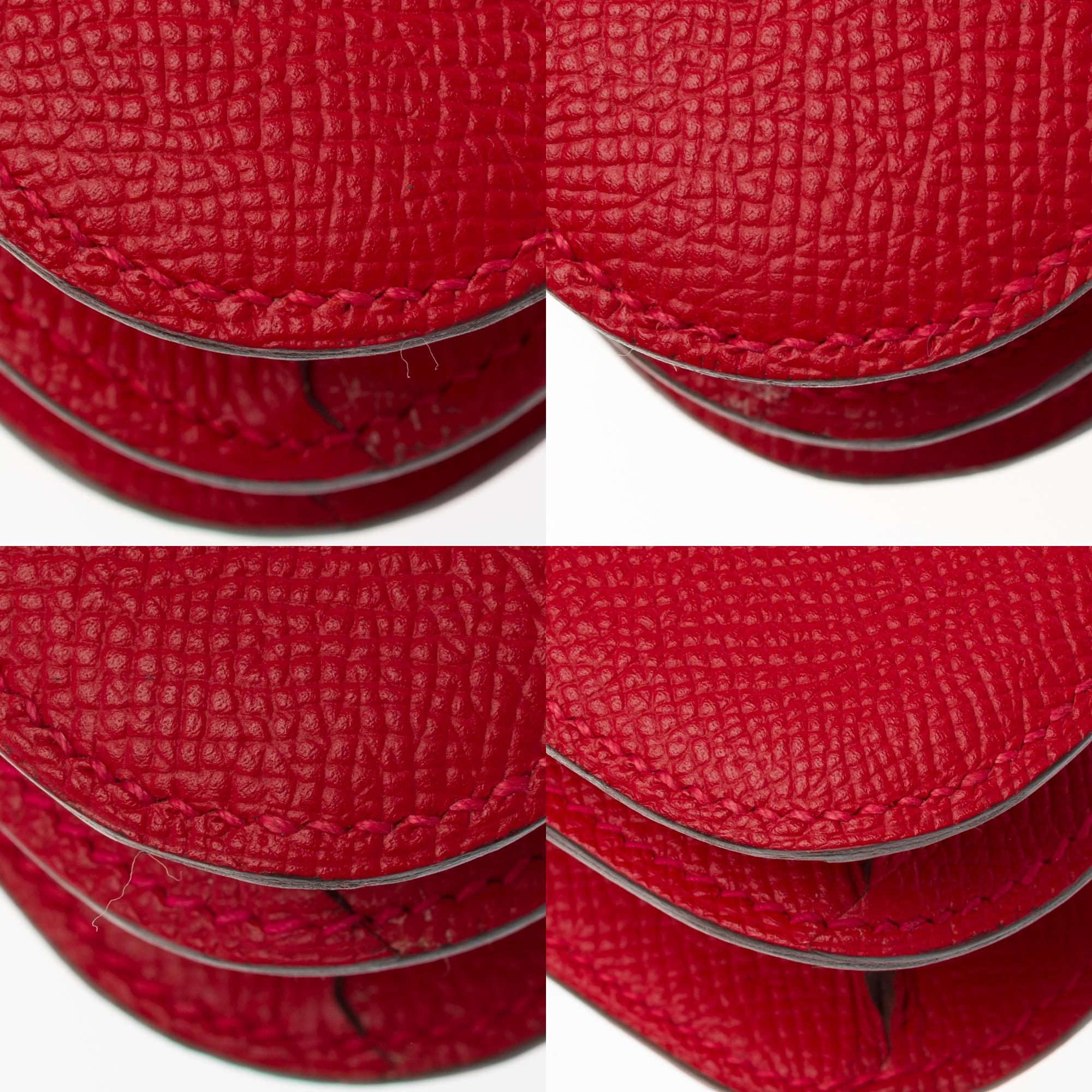 AMAZING Hermes Mini Constance shoulder bag in rouge casaque epsom leather, SHW 5