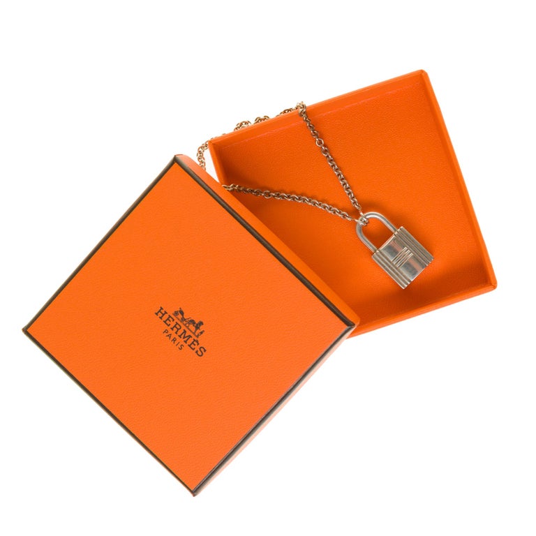 Amazing Hermès Padlock pendant in Silver For Sale at 1stDibs hermes