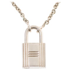 Amazing Hermès Padlock pendant in Silver