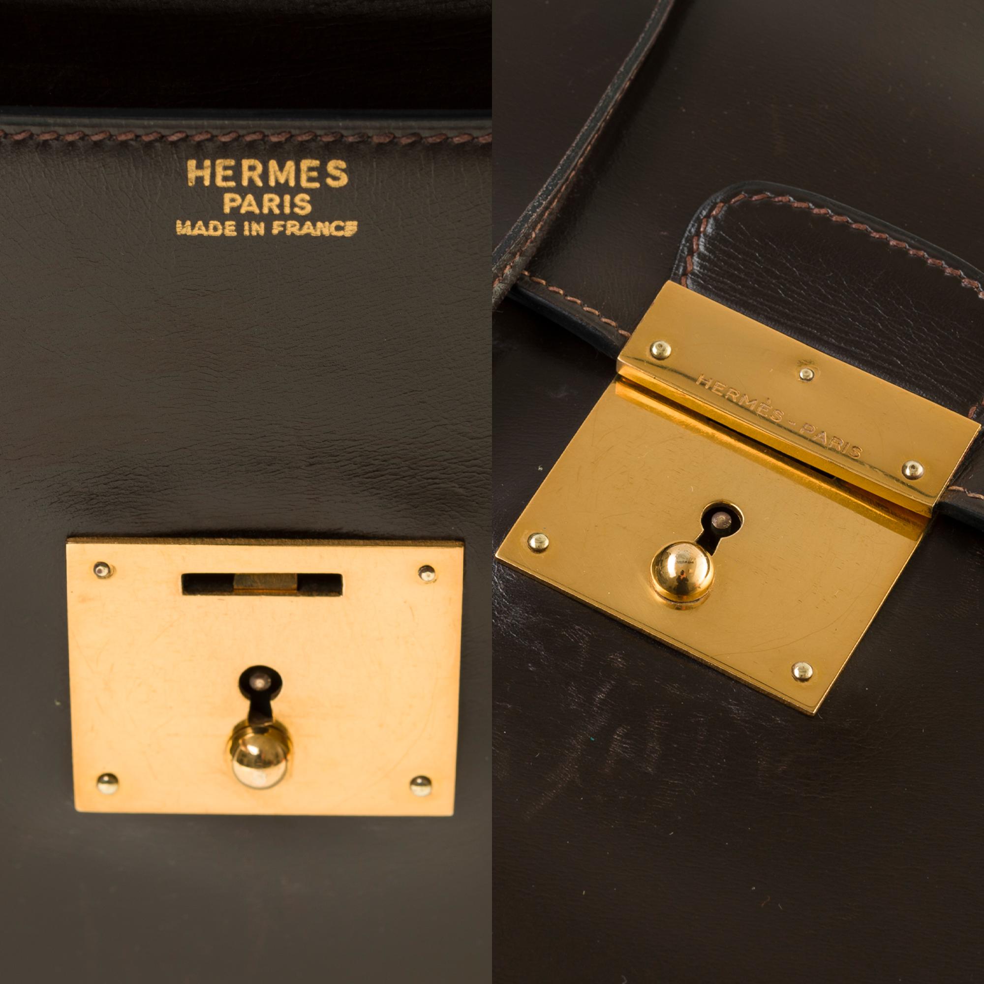 Men's Amazing Hermès Sac à dépêches briefcase in brown calfskin 