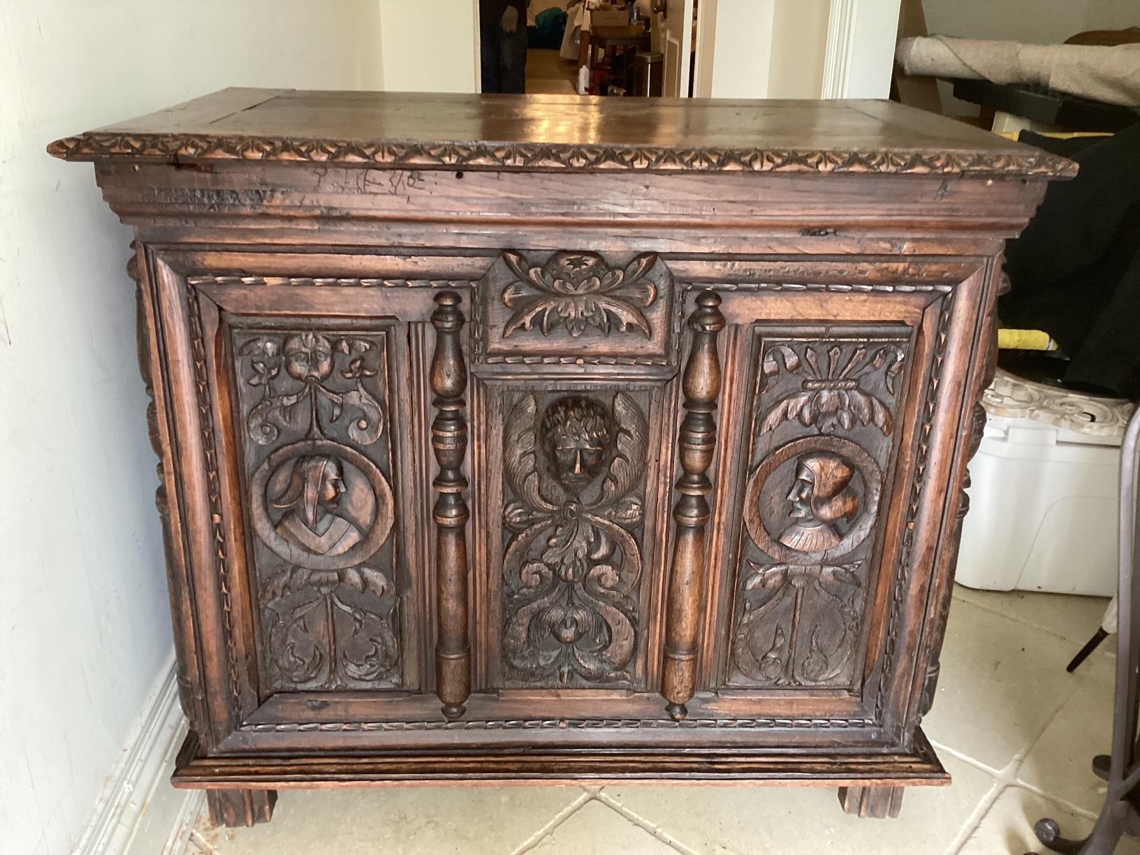 Mid-19th Century Amazing Highly Carved 19th Century French Trunk For Sale