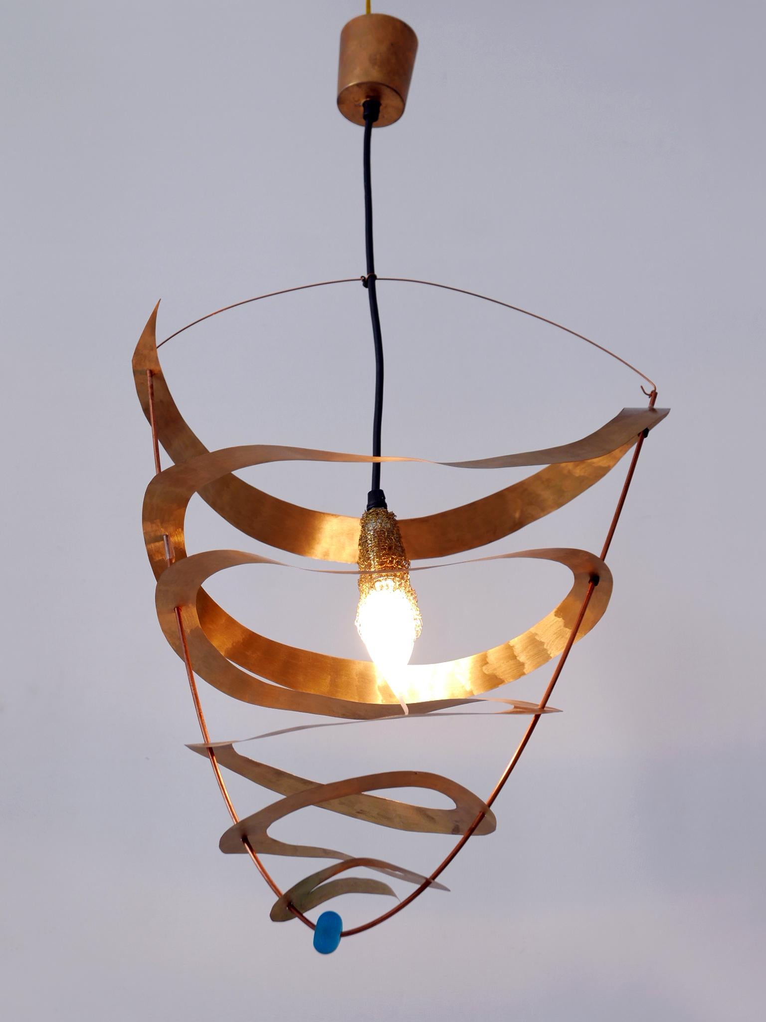 Amazing & Highly Decorative Postmodern Pendant Lamp or Hanging Light Italy 1980s For Sale 3