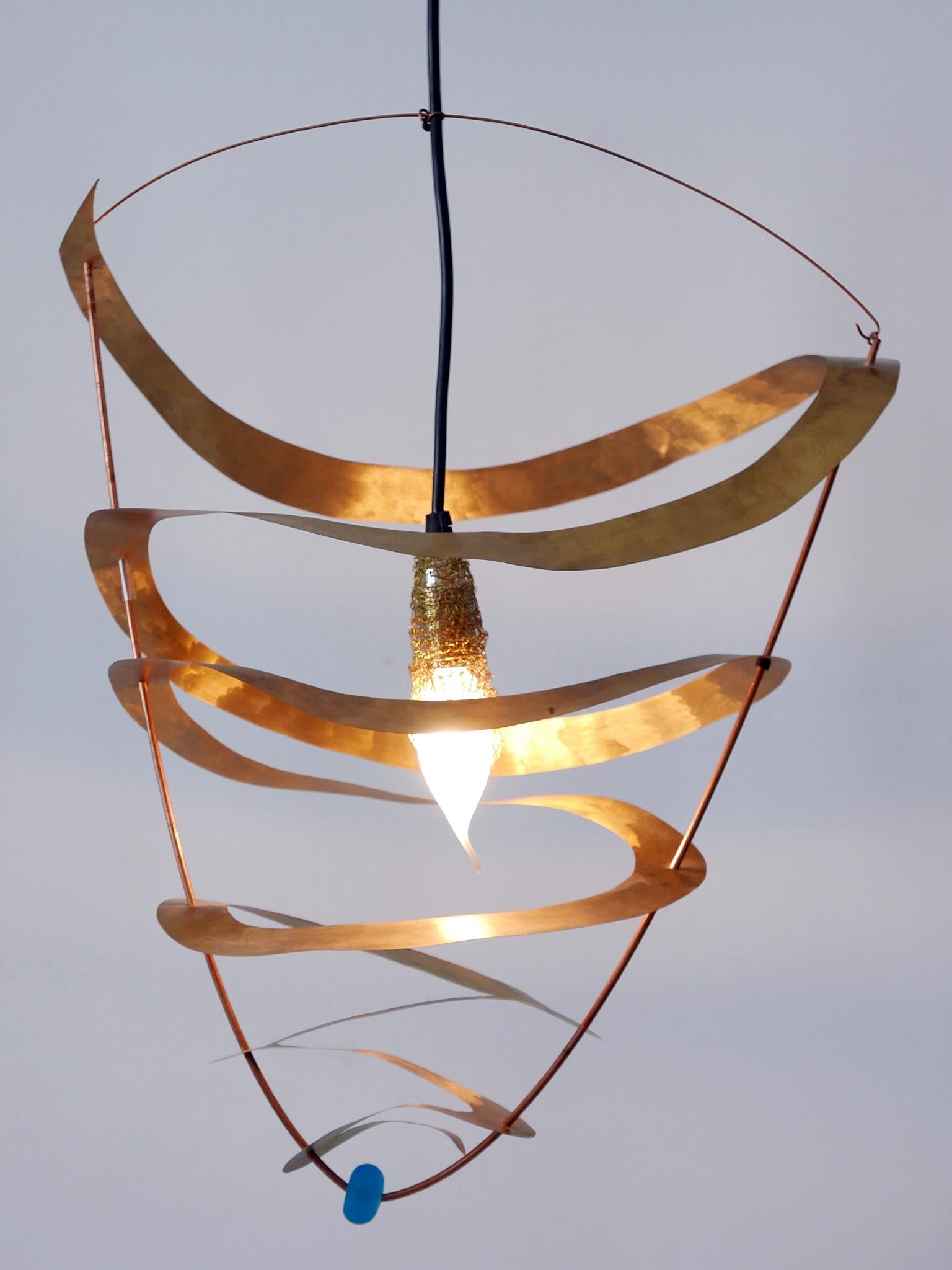 Amazing & Highly Decorative Postmodern Pendant Lamp or Hanging Light Italy 1980s For Sale 6