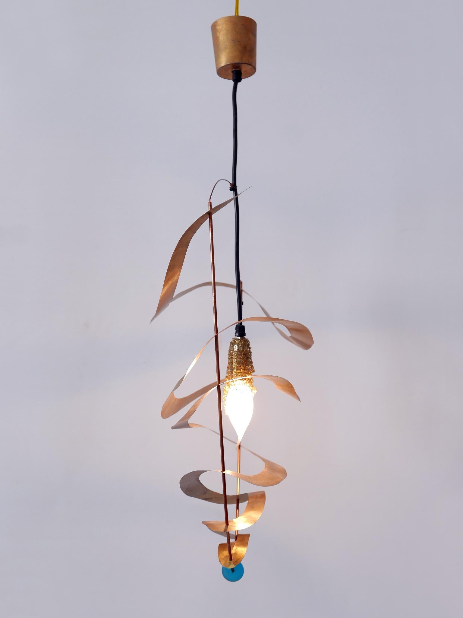Amazing & Highly Decorative Postmodern Pendant Lamp or Hanging Light Italy 1980s For Sale 11