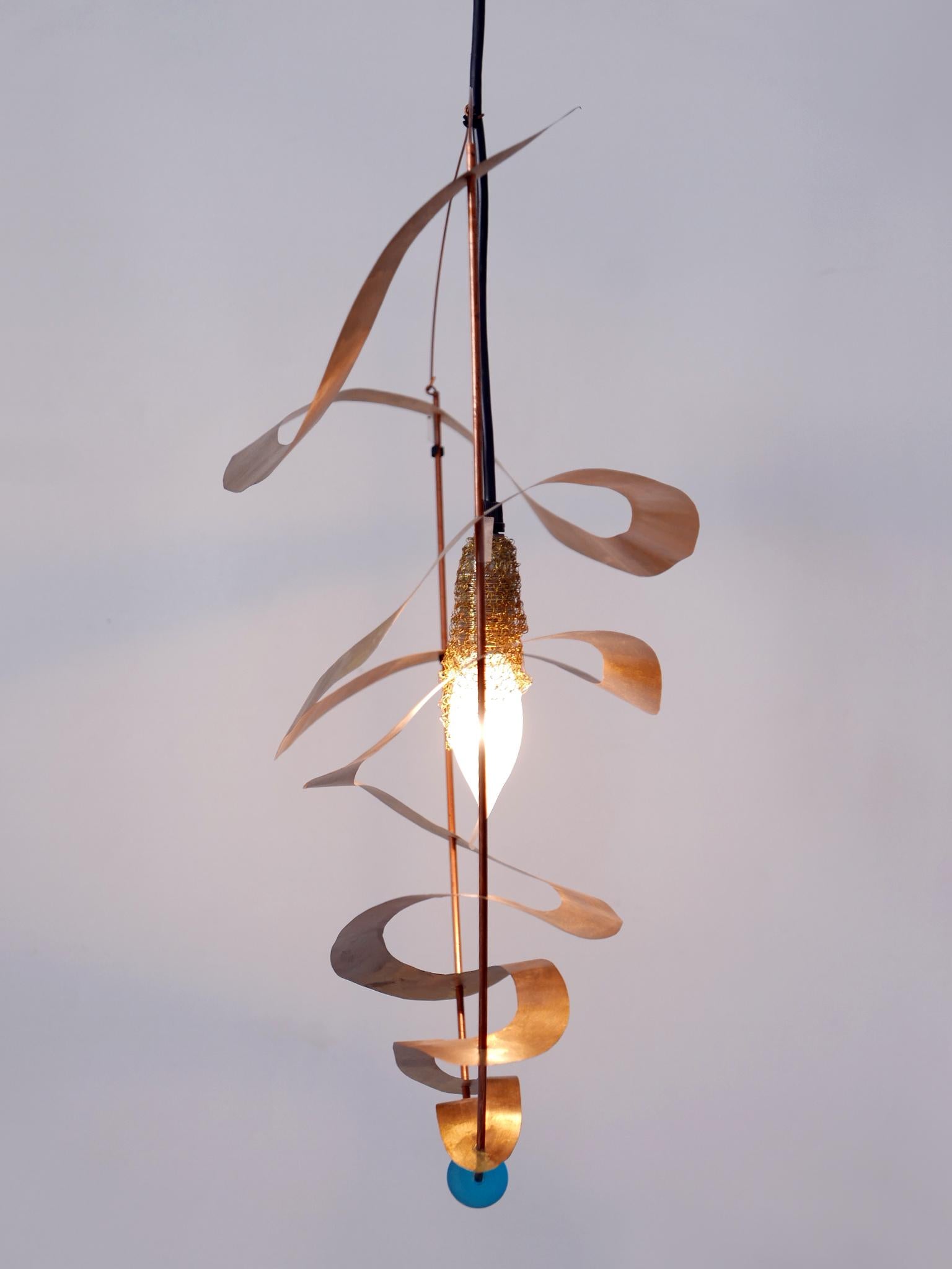 Amazing & Highly Decorative Postmodern Pendant Lamp or Hanging Light Italy 1980s For Sale 12
