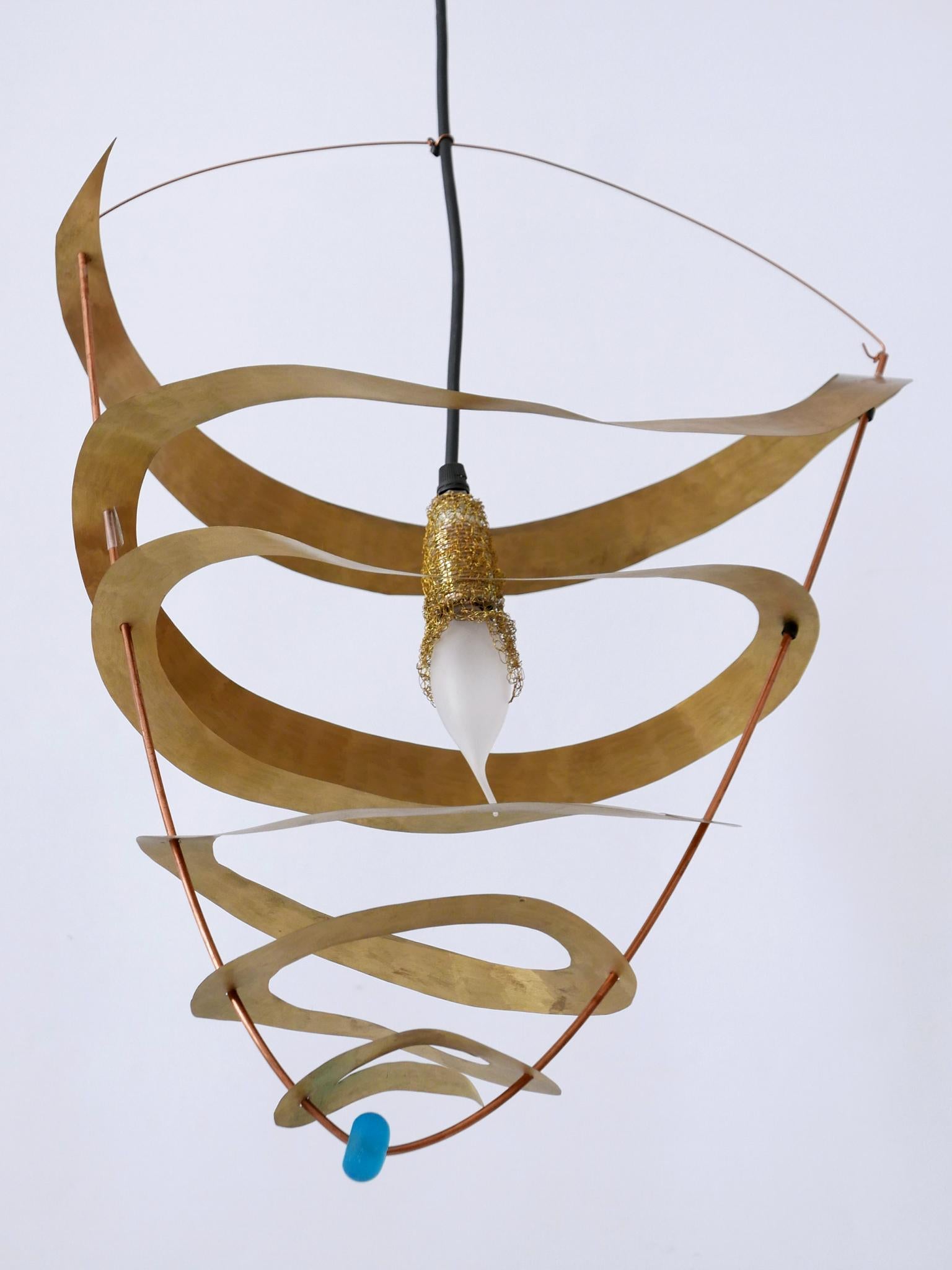 Amazing & Highly Decorative Postmodern Pendant Lamp or Hanging Light Italy 1980s In Good Condition For Sale In Munich, DE